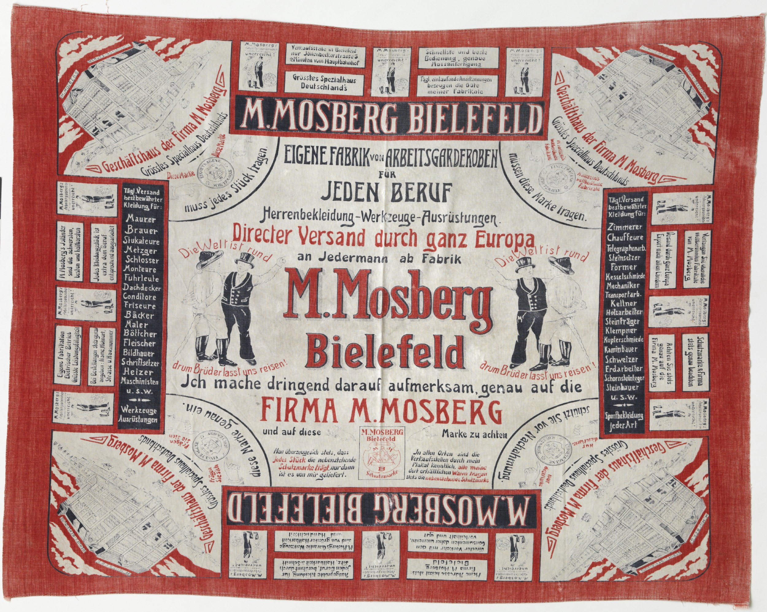 "Mosberger" - Tuch der Fa. Mosberger (Jüdisches Museum Westfalen Dorsten CC BY-NC-SA)