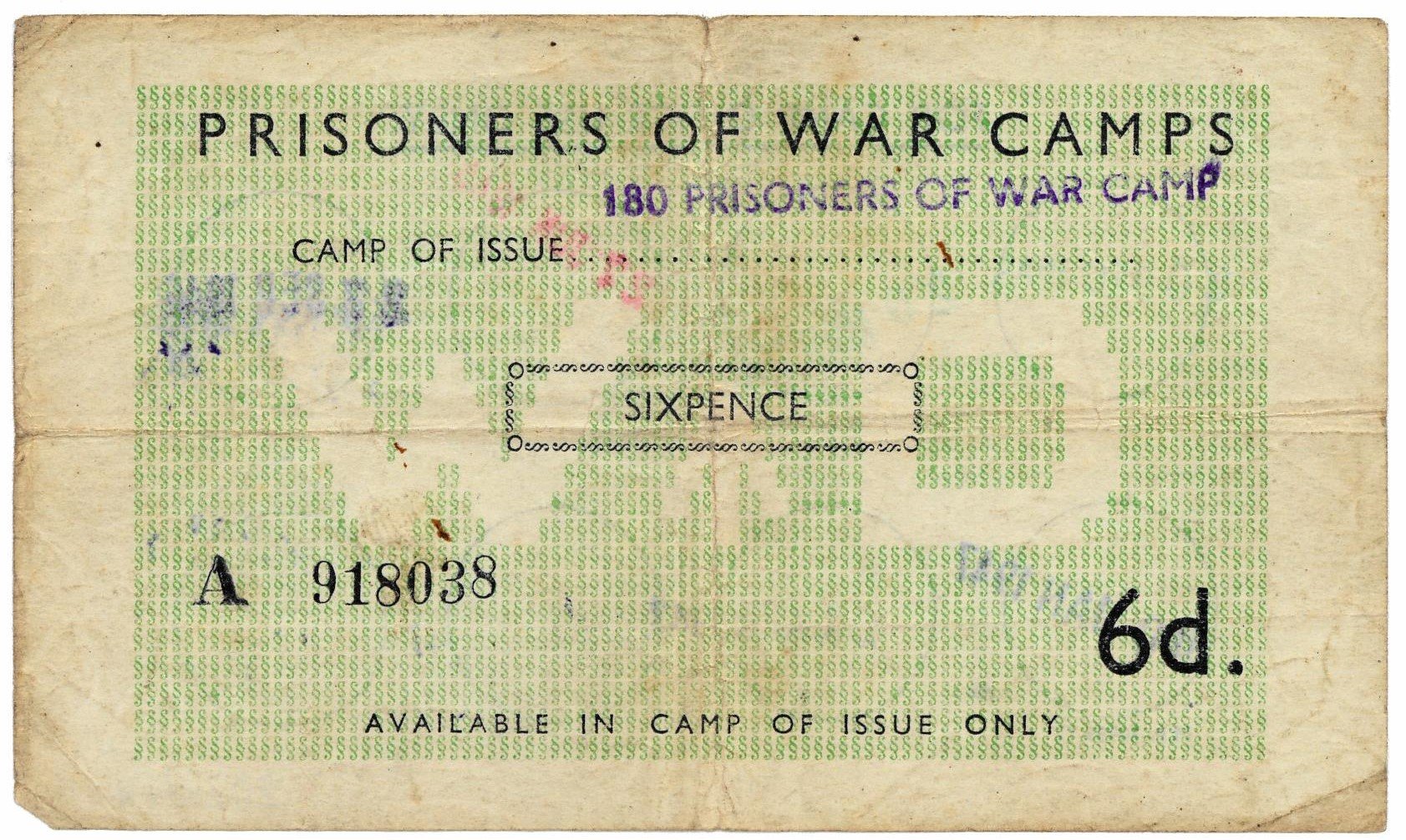 Geldschein der englischen Kriegsgefangenenwährung (Hellweg-Museum Unna CC BY-NC-SA)