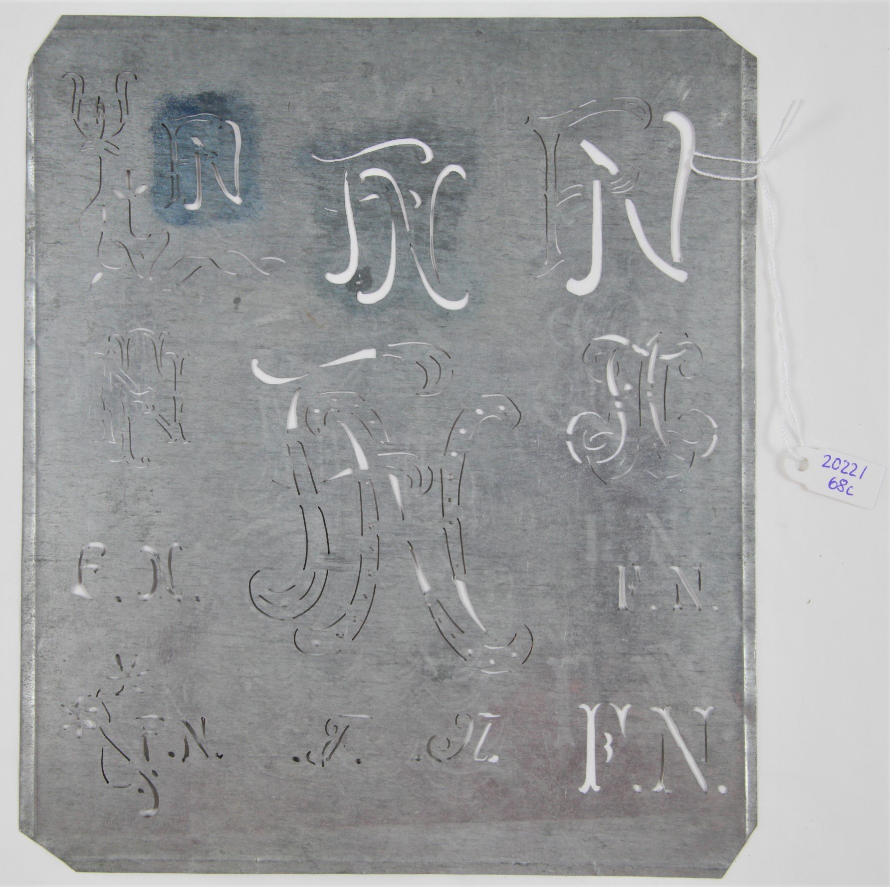 Monogrammschablone für Wäschestickerei (Hellweg-Museum Unna CC BY-NC-SA)