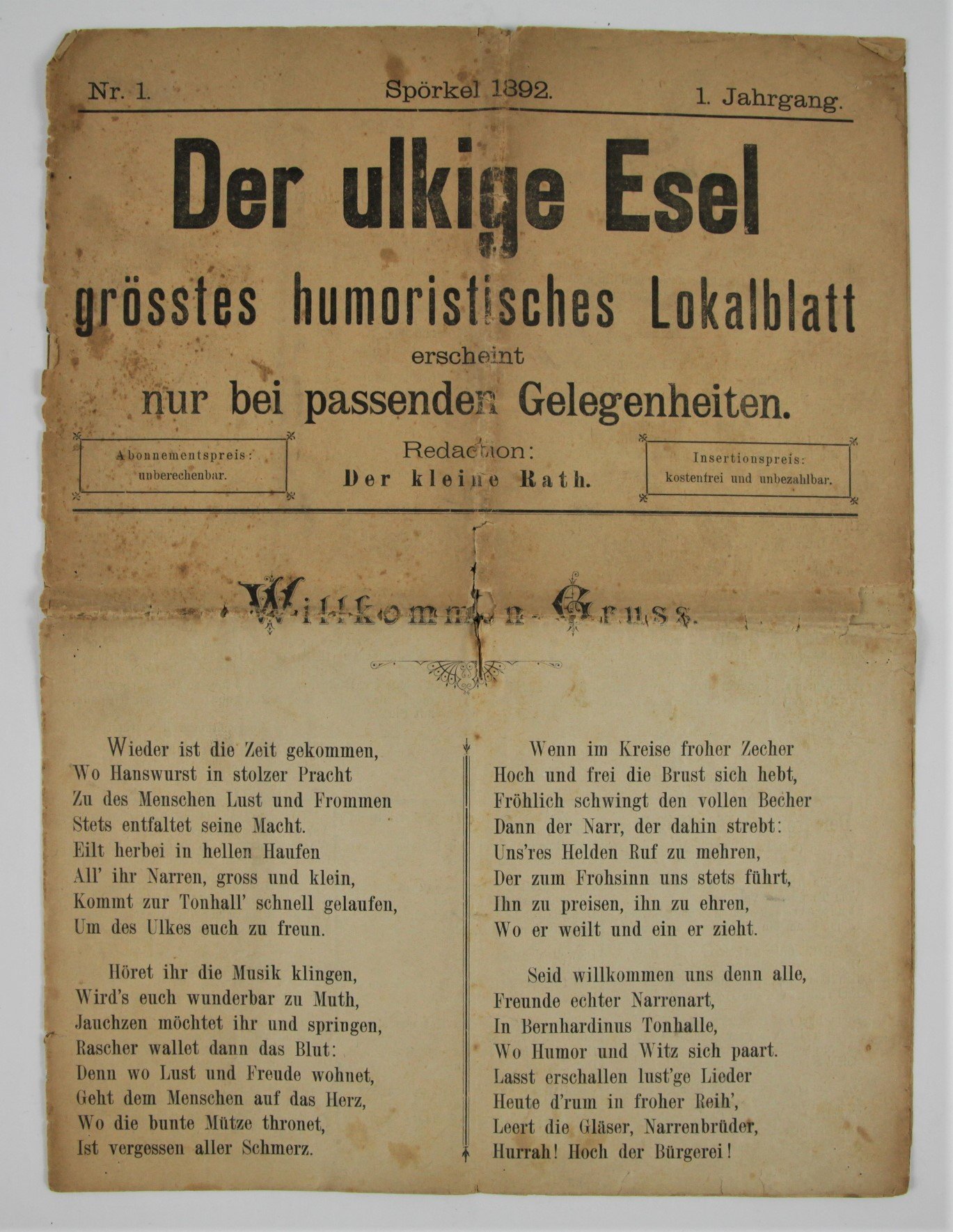Karnevalszeitung "Der ulkige Esel" (Hellweg-Museum Unna CC BY-NC-SA)
