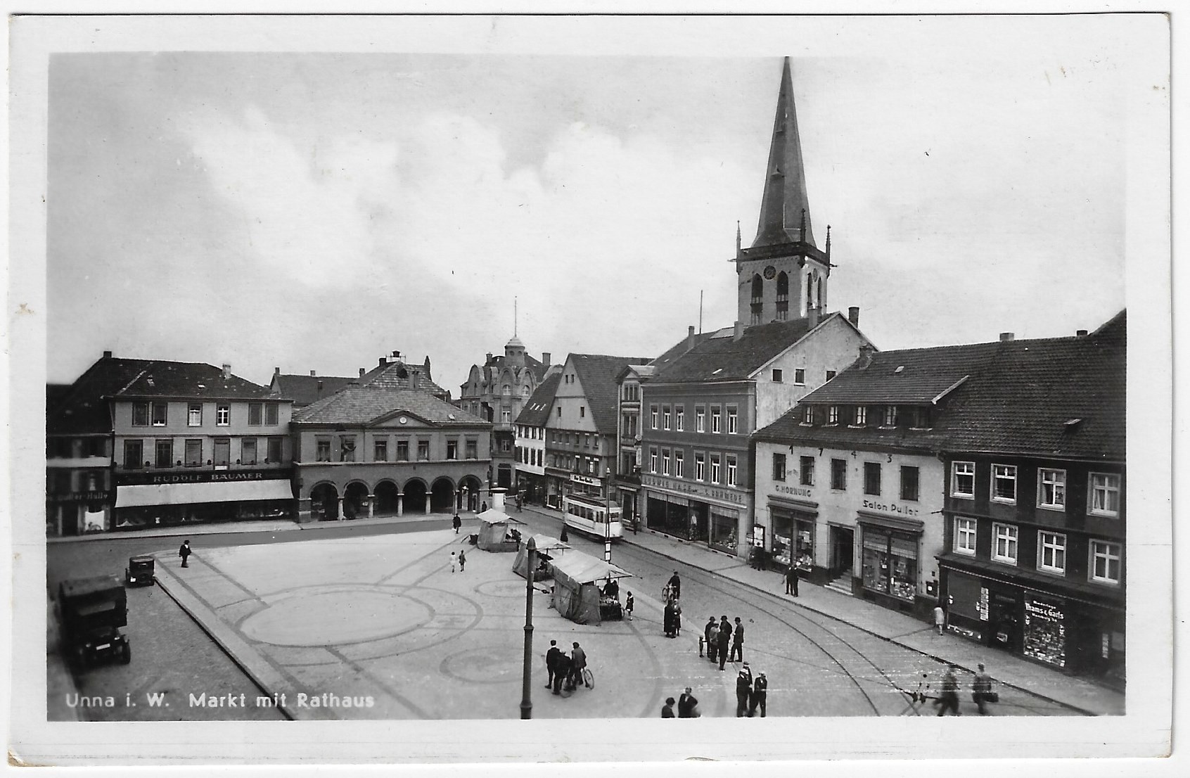 Postkarte: Ansicht Unnaer Marktplatz (Hellweg-Museum Unna CC BY-NC-SA)