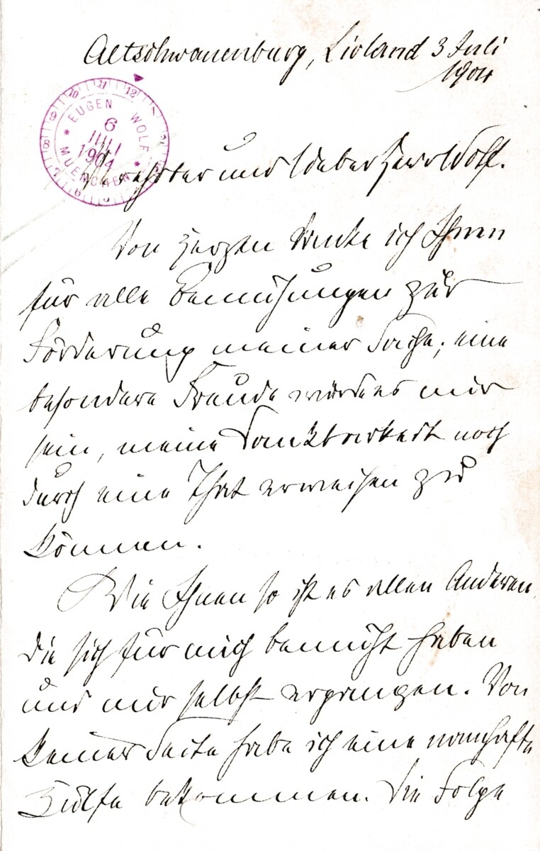 Brief des Grafen Zeppelins an ... Wolf (M.-A. Trappe CC BY-NC-SA)