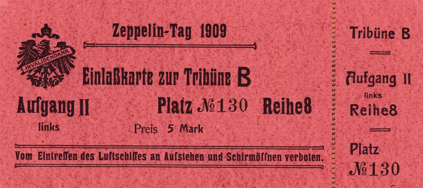 Eintittskarte zum Landungsplatz des LZ 6 - Z III in Berlin (1909) (M.-A. Trappe CC BY-NC-SA)