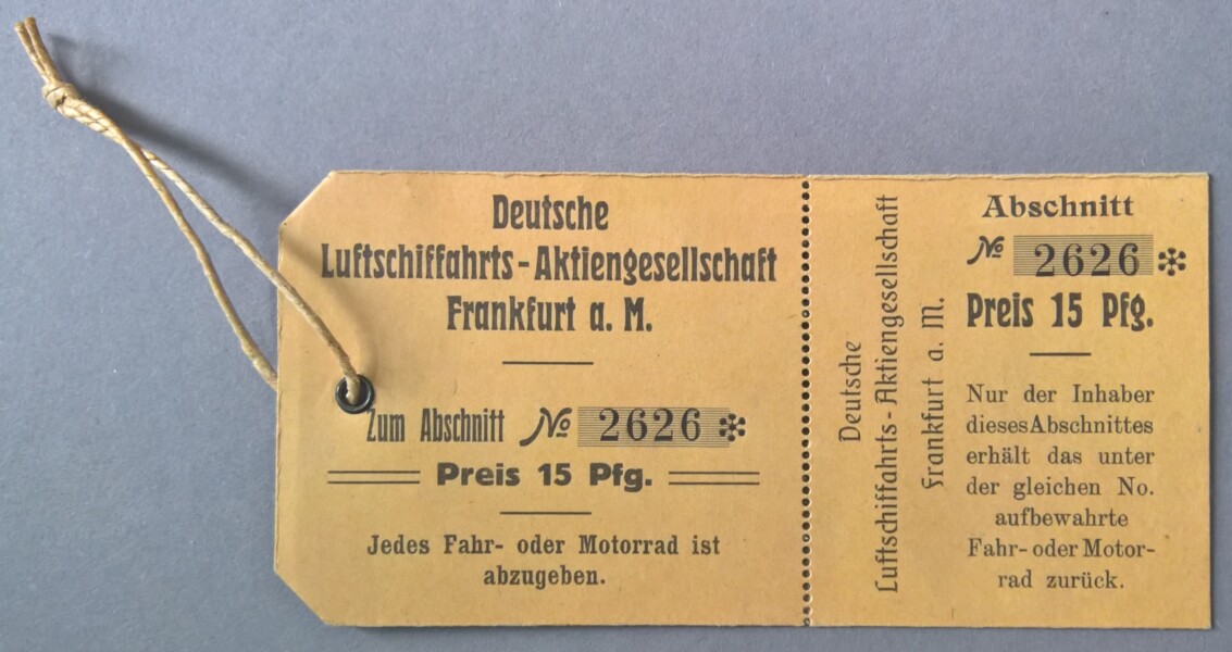 Eintrittskarte der Deutschen Luftschiffahrts-Aktiengesellschaft (DELAG) (M.-A. Trappe CC BY-NC-SA)