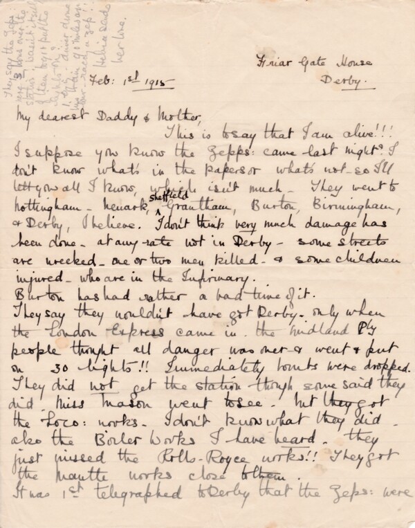 Brief: Bericht über den Angriff des Marineluftschiffes LZ 46 - L 14 auf Derby, 31. Jan./01. Feb. 1916 (M.-A. Trappe CC BY-NC-SA)