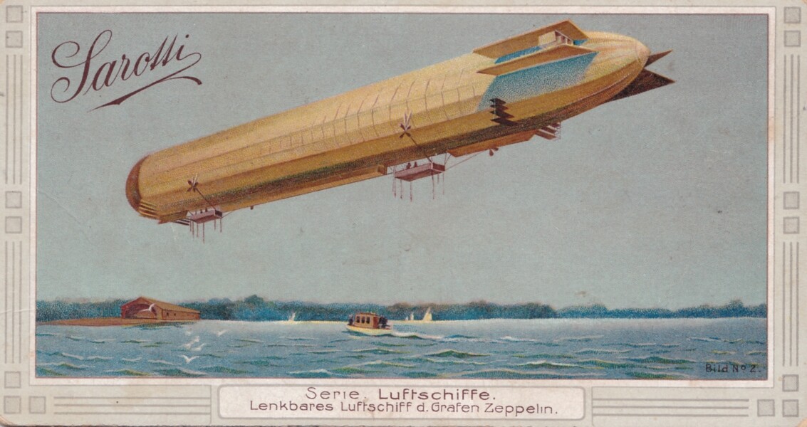 Schokoladentafel-Sammelbild: Lenkbares Luftschiff d. Grafen Zeppelin (M.-A. Trappe CC BY-NC-SA)