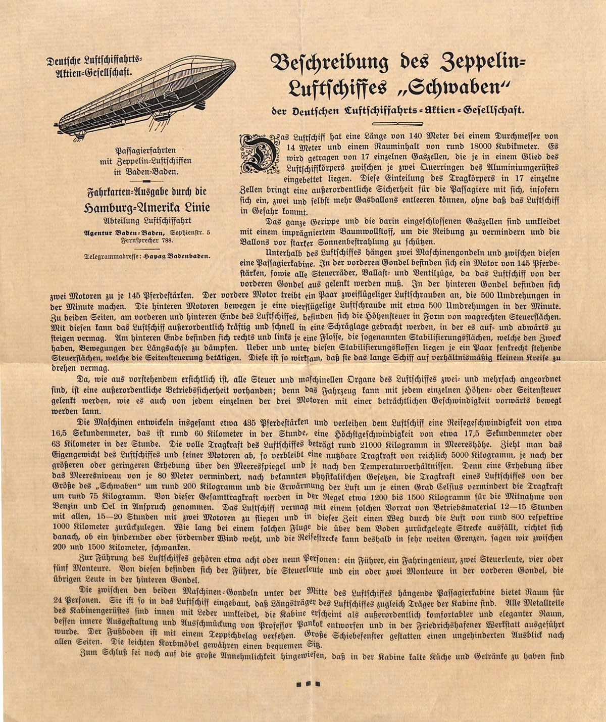 Beschreibung des Zeppelin-Luftschiffes "Schwaben" (Sammlung Luftfahrt.Industrie.Westfalen / Moritz-Adolf Trappe CC BY-NC-SA)