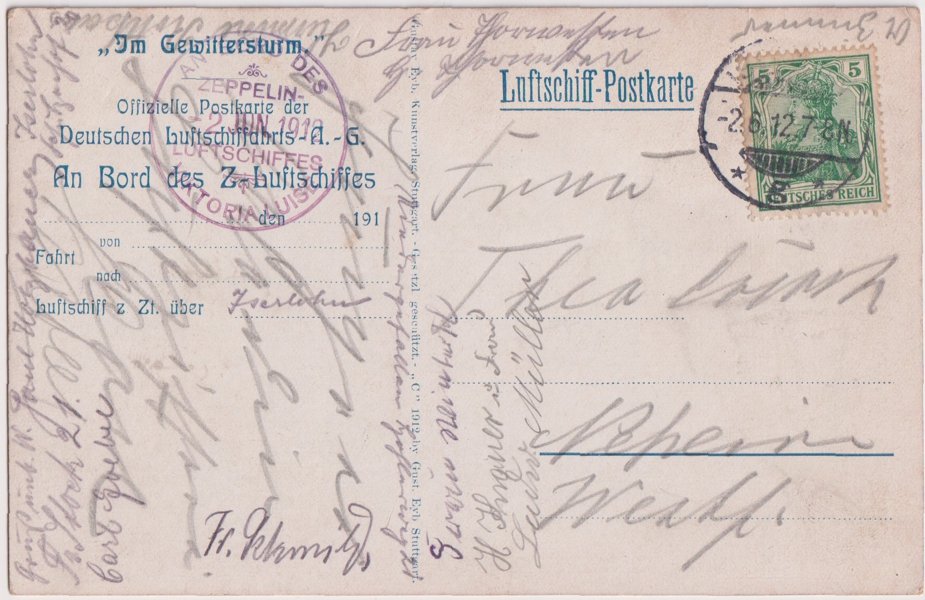 Abwurfkarte Iserlohn der Fahrt zum Zeppelintag Lippstadt am 2. Juni 1912 (Luftfahrt.Industrie.Westfalen CC BY-NC-SA)