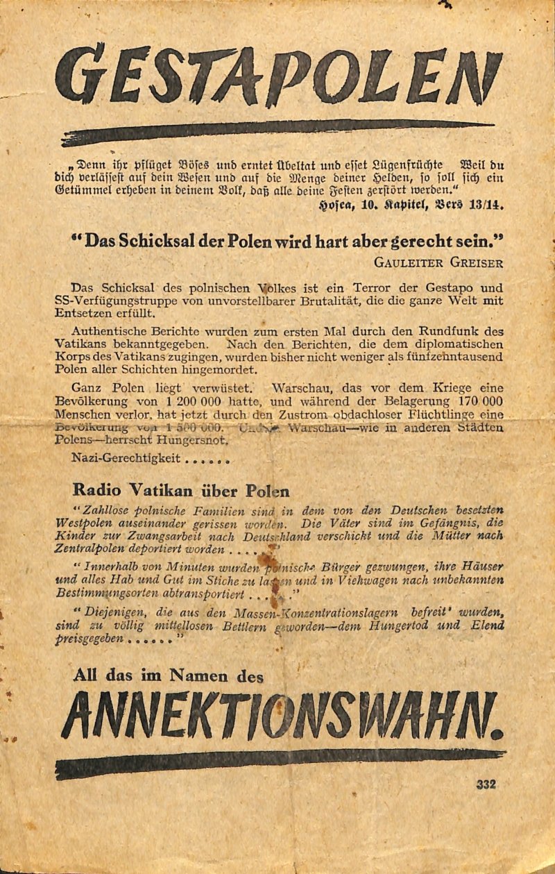 Propagandaflugblatt: [332-1940] Gestapolen (Moritz-Adolf Trappe | Sammlung Luftfahrt.Industrie.Westfalen CC BY-NC-SA)