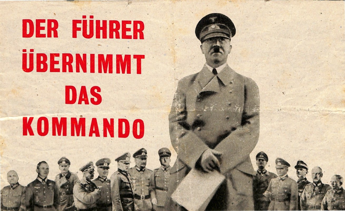 Propagandaflugblatt: G.4 [1942] Der Führer übernimmt das Kommando (Moritz-Adolf Trappe | Sammlung Luftfahrt.Industrie.Westfalen CC BY-NC-SA)