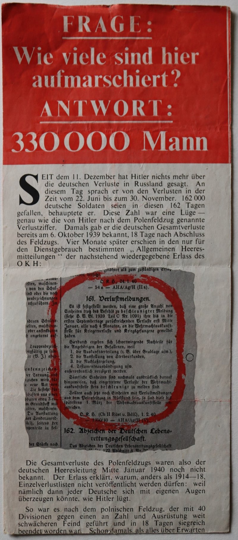 Propagandaflugblatt: G.17 [1942] Wie viele sind hier aufmarschiert? (Moritz-Adolf Trappe | Sammlung Luftfahrt.Industrie.Westfalen CC BY-NC-SA)