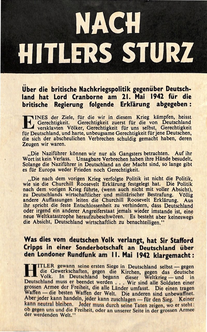 Propagandaflugblatt: G.29 [1942] Nach Hitlers Sturz (Moritz-Adolf Trappe | Sammlung Luftfahrt.Industrie.Westfalen CC BY-NC-SA)