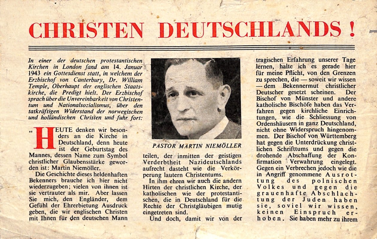 Propagandaflugblatt: G.3 [1943] Christen Deutschlands! (Moritz-Adolf Trappe | Sammlung Luftfahrt.Industrie.Westfalen CC BY-NC-SA)