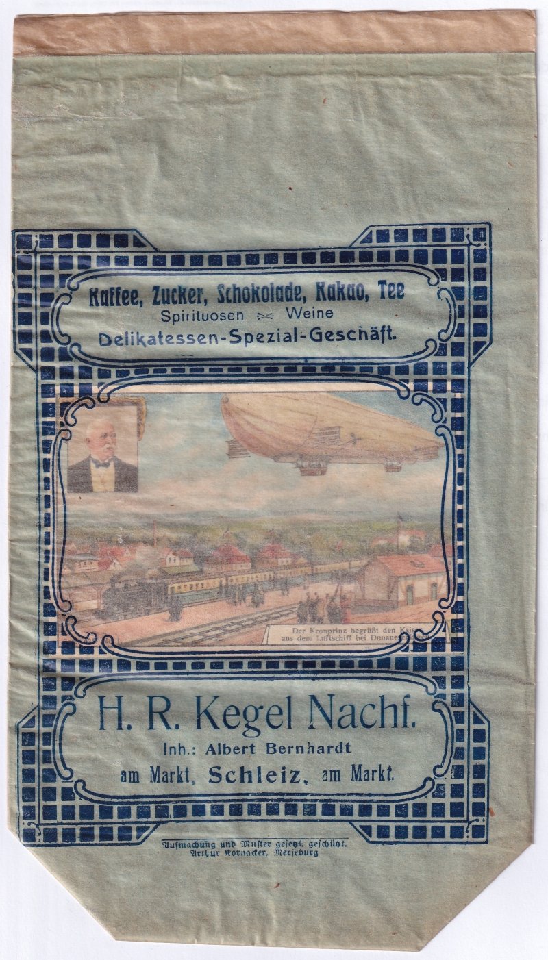 Kaufmannsbild zur Fahrt des Luftschiffes (Moritz-Adolf Trappe | Sammlung Luftfahrt.Industrie.Westfalen CC BY-NC-SA)