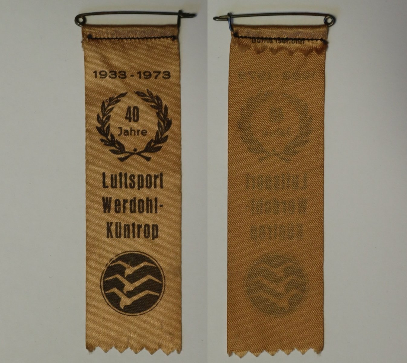 Abzeichen 40 Jahre Luftsportverein Werdohl-Küntrop (Sammlung Luftfahrt.Industrie.Westfalen | Moritz-Adolf Trappe CC BY-NC-SA)