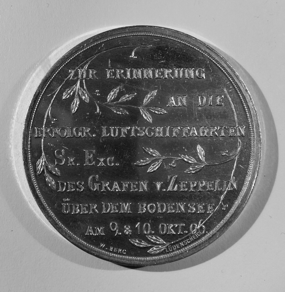 Medaille auf die Fahrten des Luftschiffes LZ 3, 1906 (M.-A. Trappe CC BY-NC-SA)