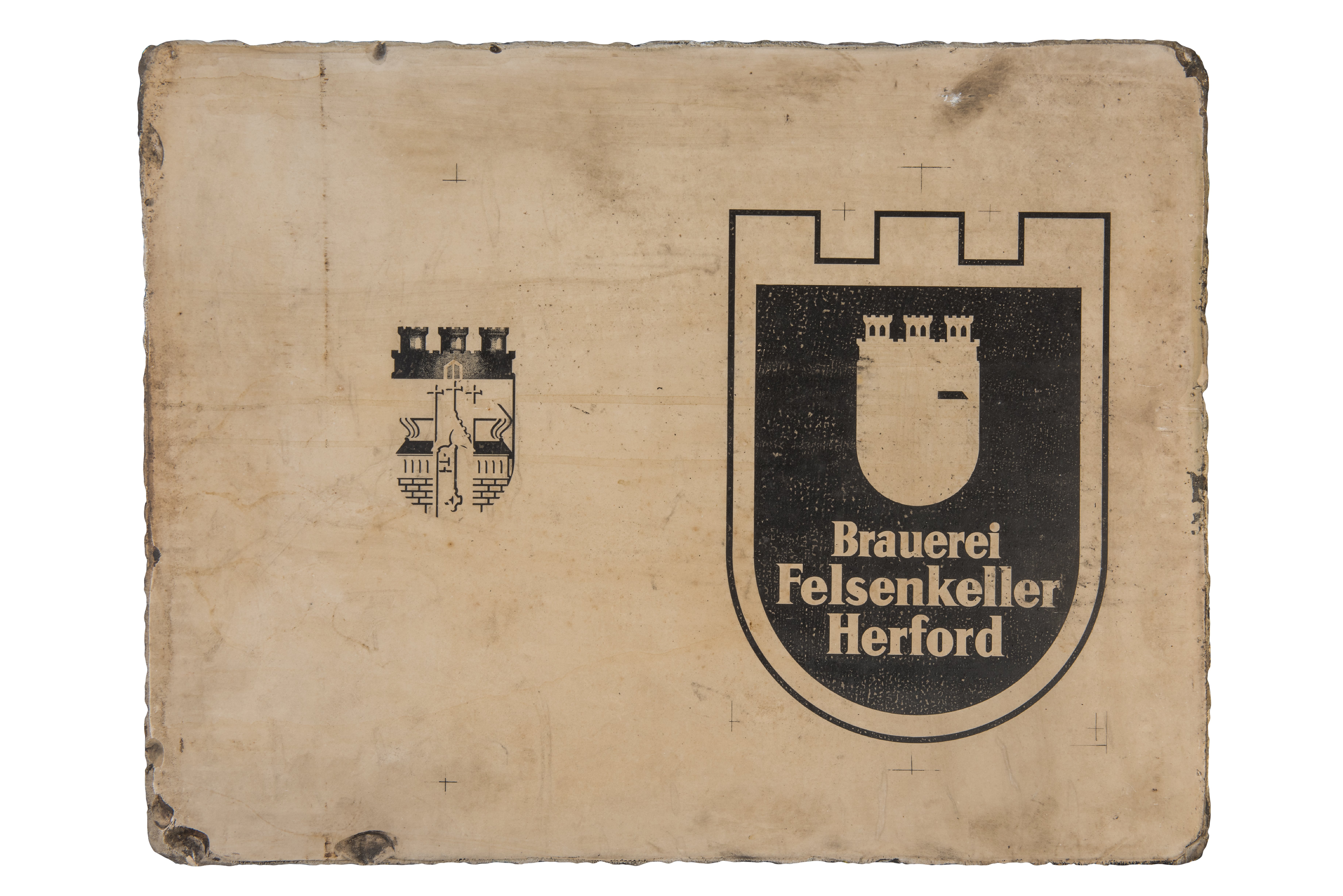 Lithografiestein der Brauerei Felsenkeller Herford (LWL-Freilichtmuseum Hagen CC BY-NC-SA)