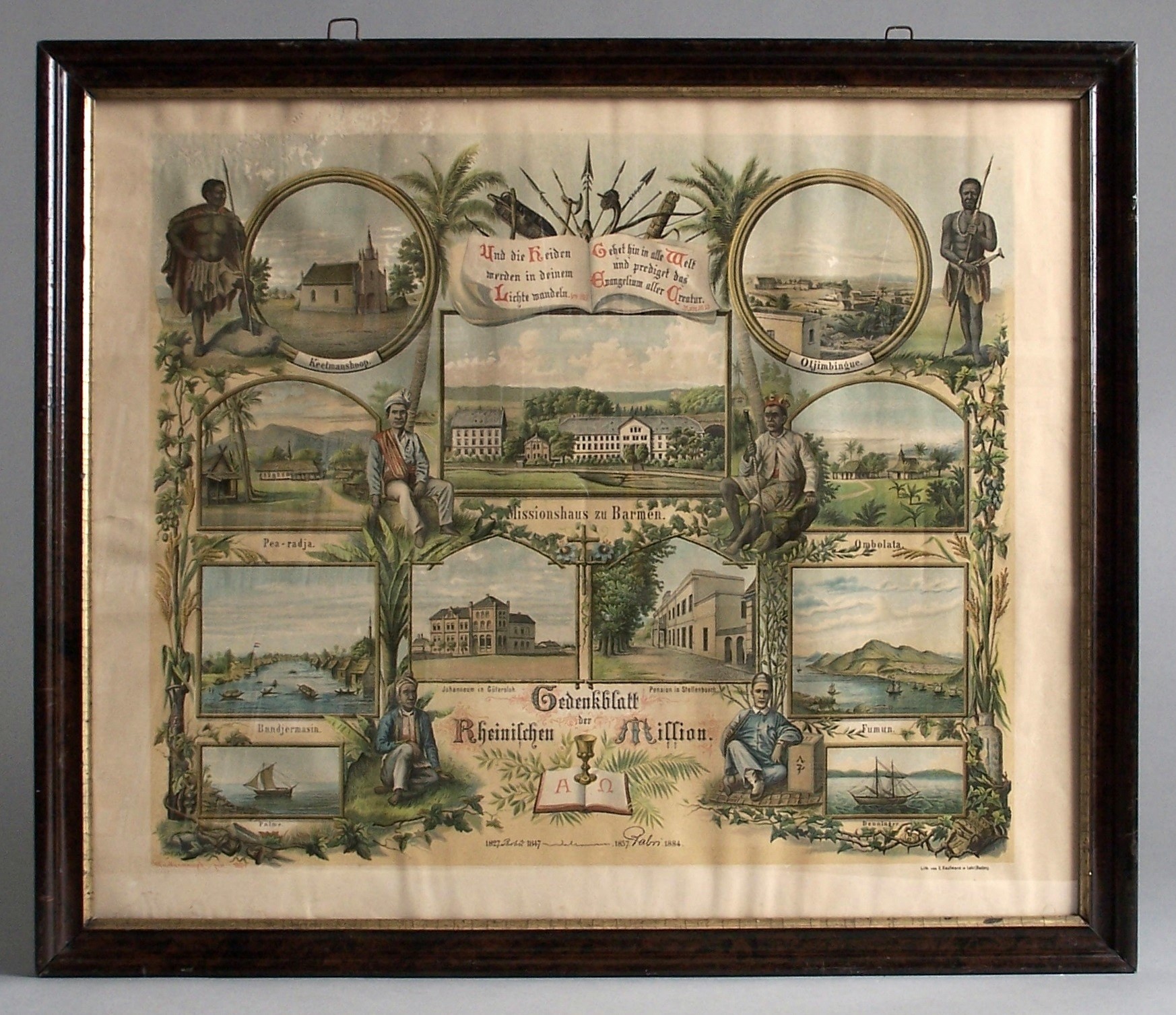 "Gedenkblatt" an die Gründung der Rheinischen Mission (RELíGIO – Westfälisches Museum für religiöse Kultur CC BY-NC-SA)
