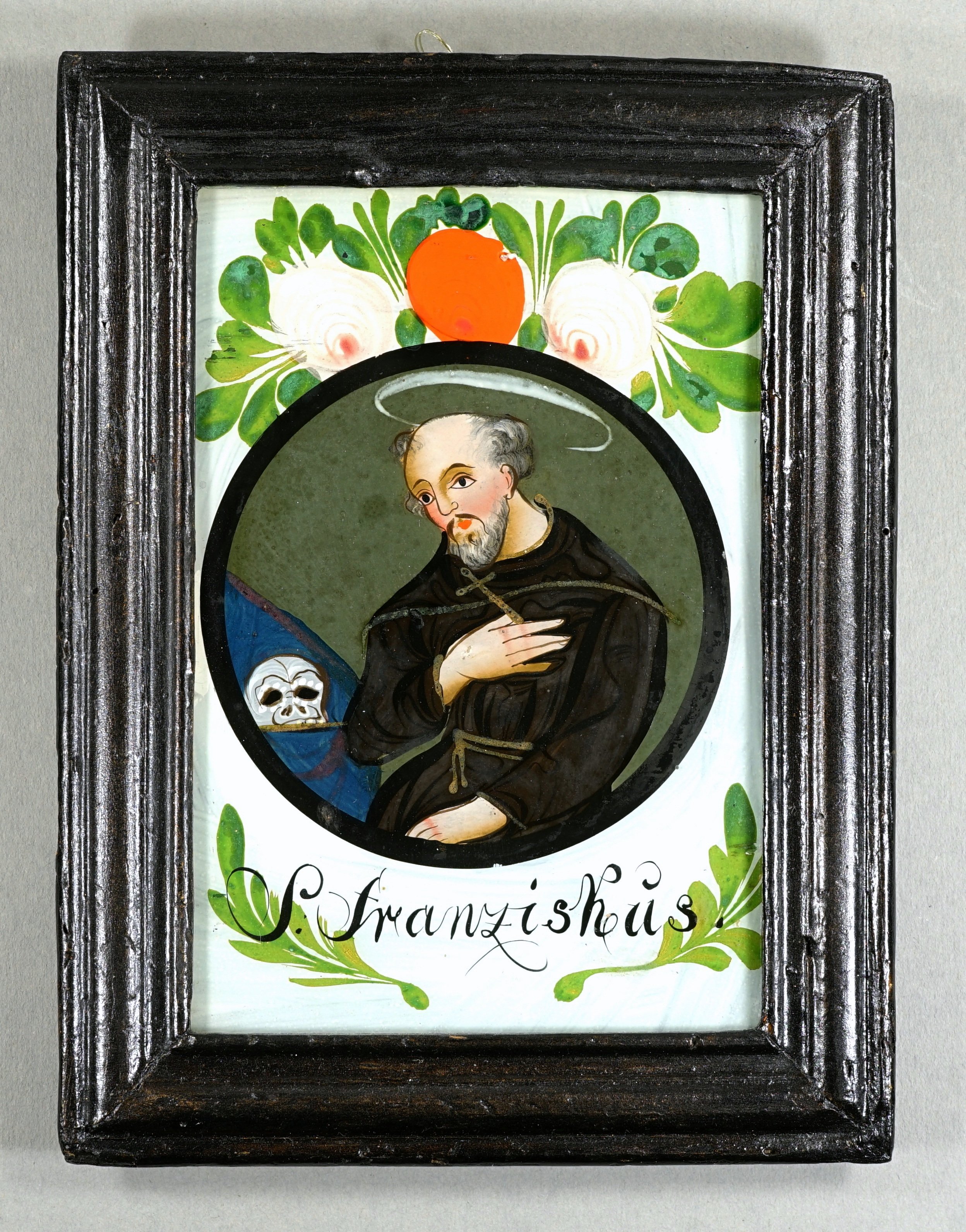 Hinterglasbild: "S. Franziskus" (RELíGIO – Westfälisches Museum für religiöse Kultur CC BY-NC-SA)