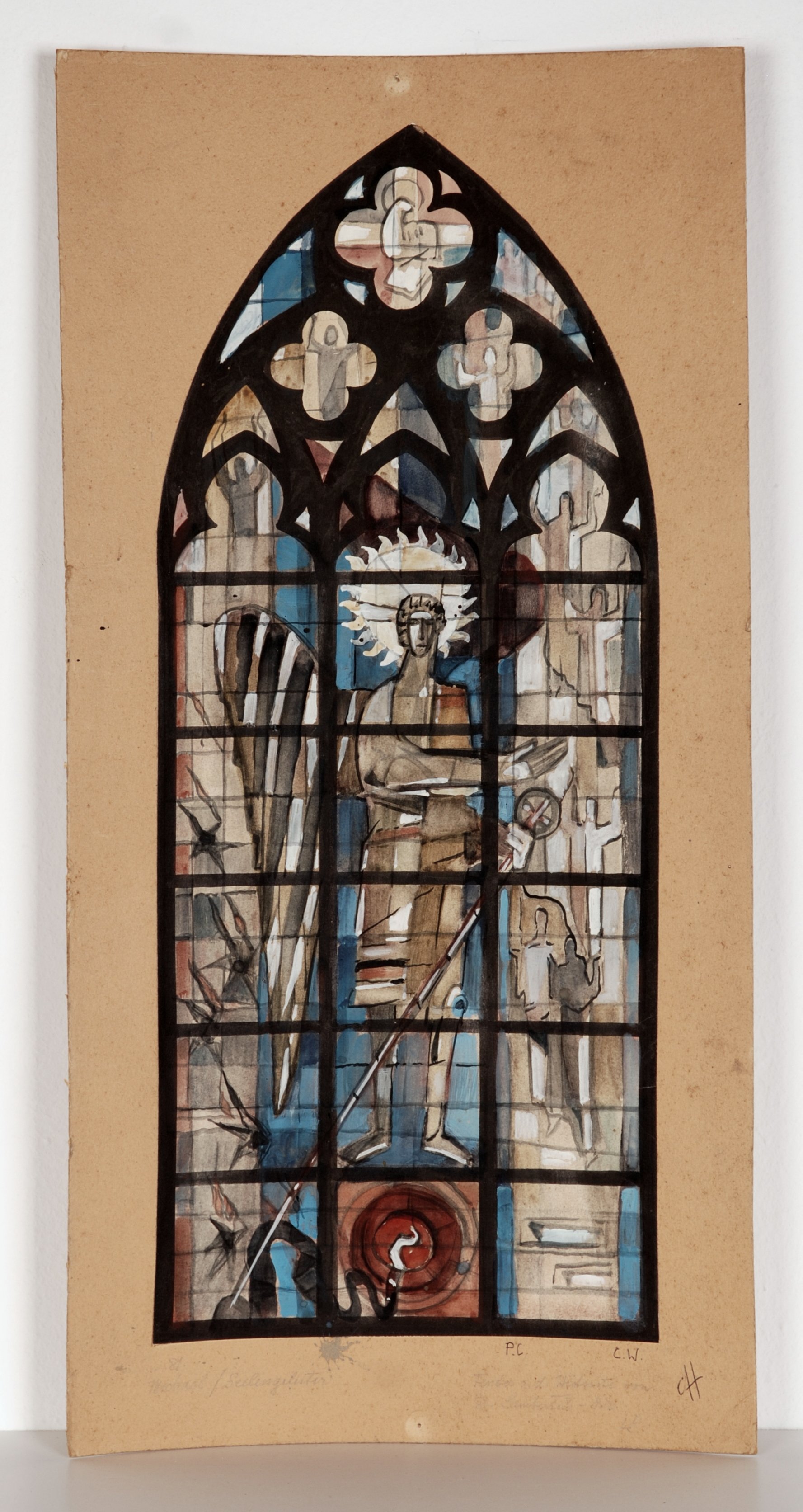 Entwurfszeichnung: Spitzbogenfenster (RELíGIO – Westfälisches Museum für religiöse Kultur CC BY-NC-SA)