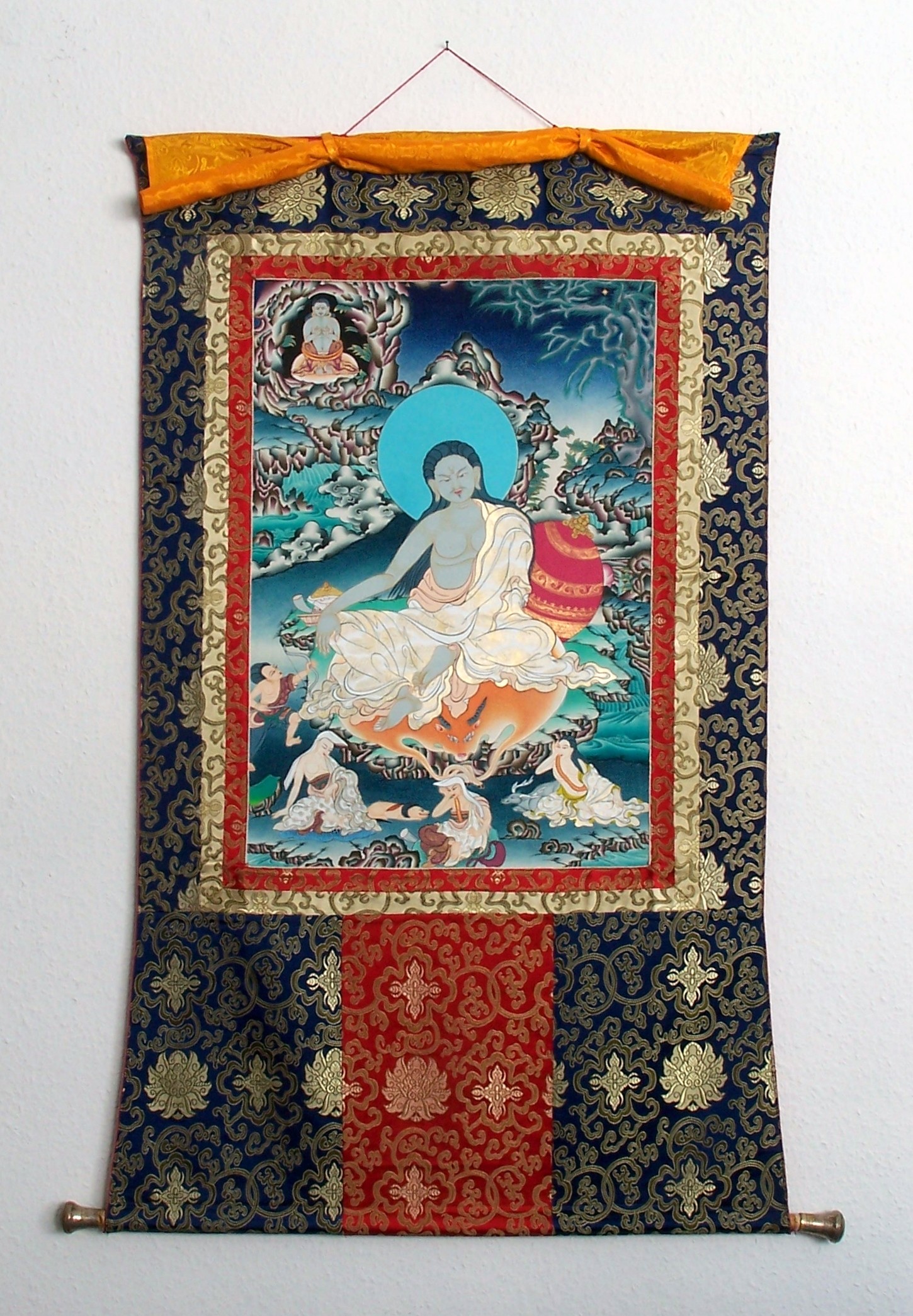 Milarepa Thangka (buddistisches Rollbild) (RELíGIO – Westfälisches Museum für religiöse Kultur CC BY-NC-SA)