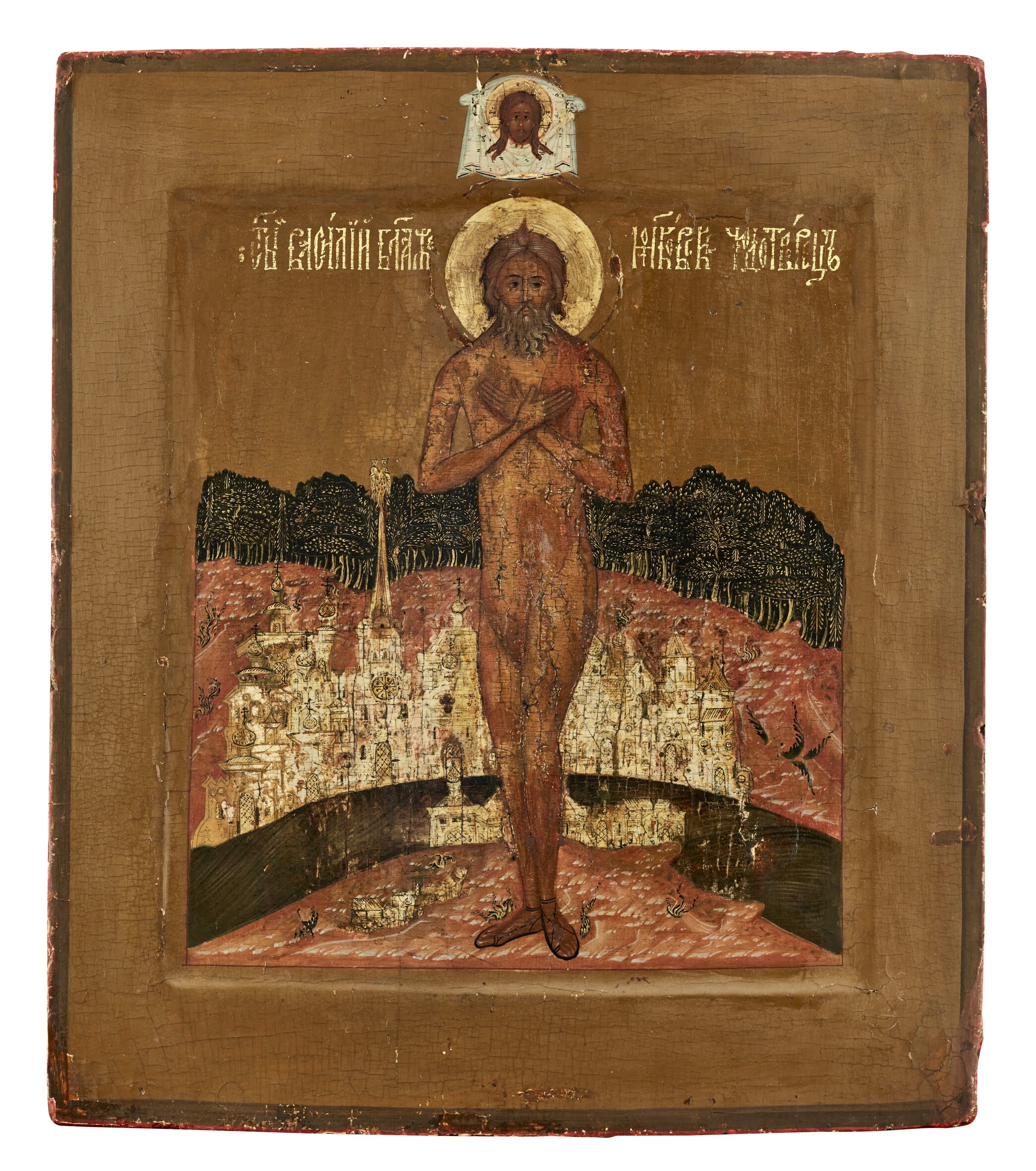 Ikone: Heiliger Vasilij von Moskau (Ikonen-Museum Recklinghausen CC BY-NC-SA)