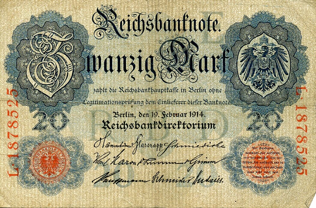 Reichsbanknote 20 Mark (Drilandmuseum CC BY-NC-SA)