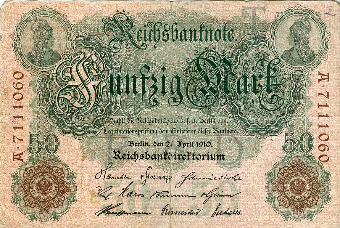 Reichsbanknote 50 Mark (Drilandmuseum CC BY-NC-SA)
