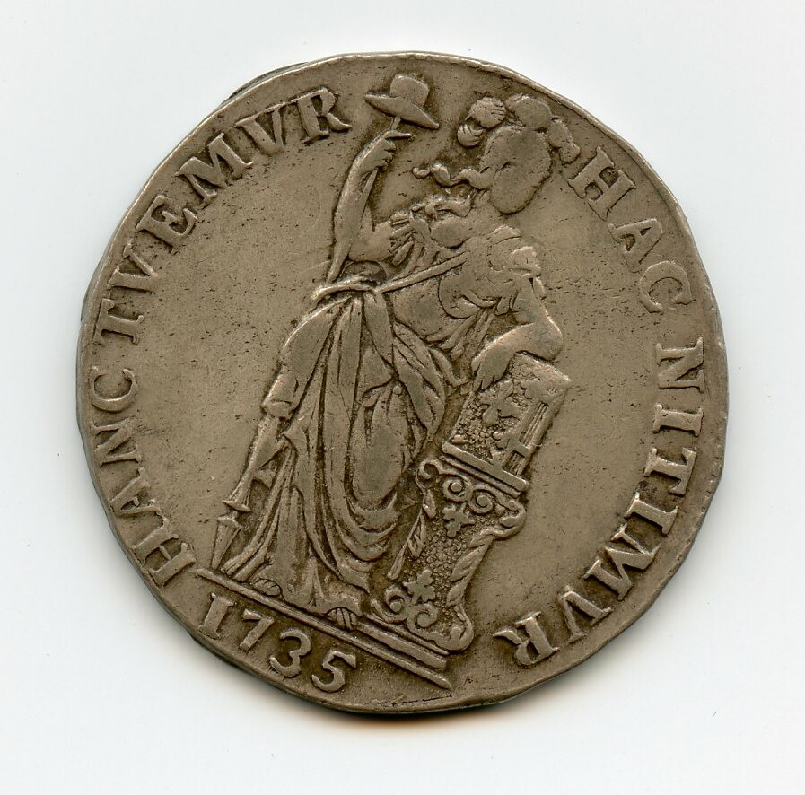 Silbermünze 1 Gulden 1735 (Drilandmuseum CC BY-NC-SA)