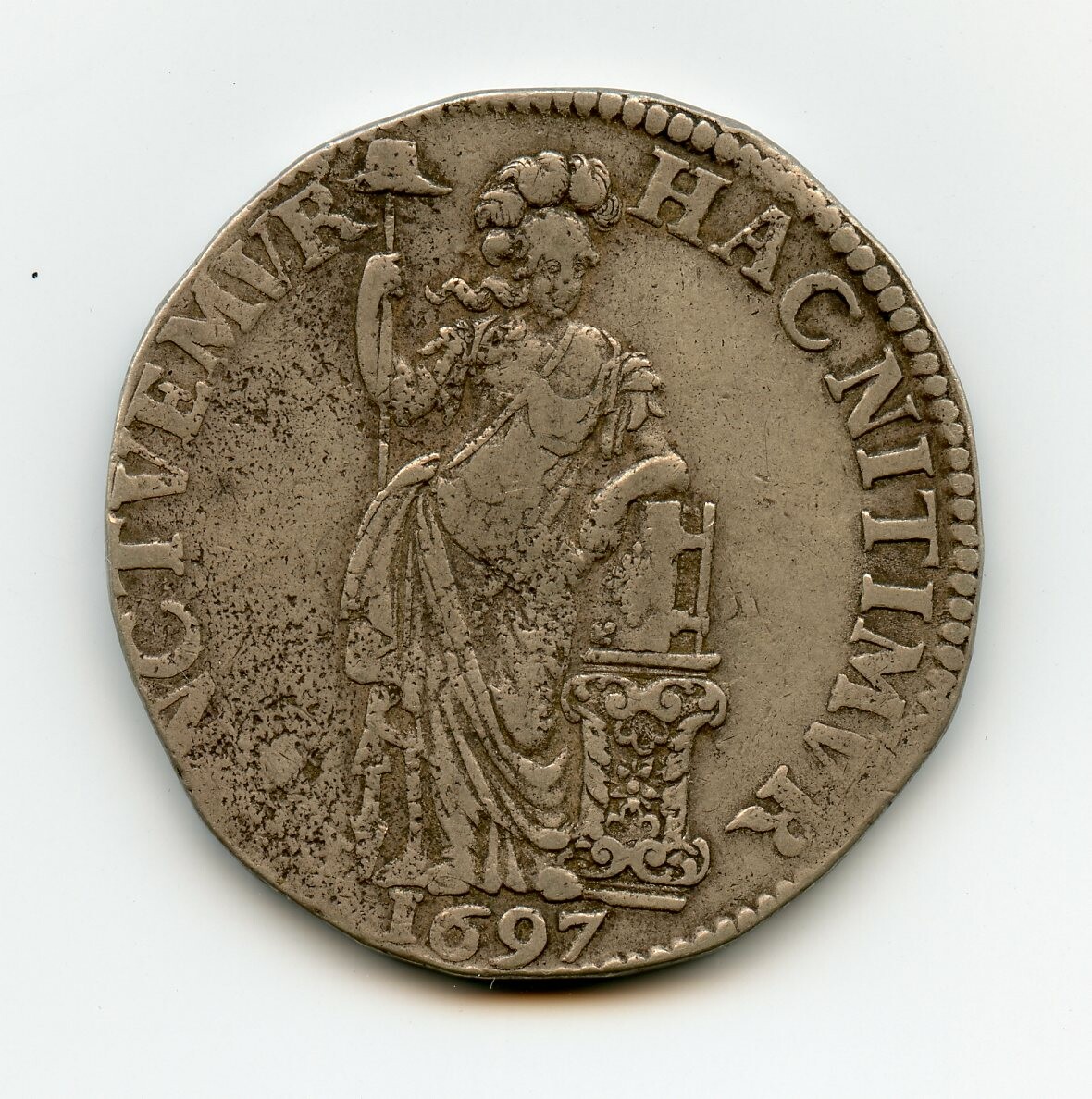 Silbermünze 3 Gulden 1697 (Drilandmuseum CC BY-NC-SA)