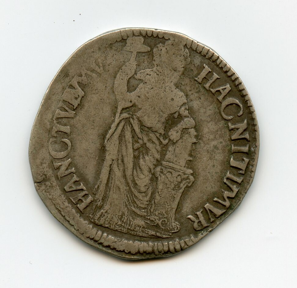 Silbermünze 1 Gulden 1685 (?) (Drilandmuseum CC BY-NC-SA)