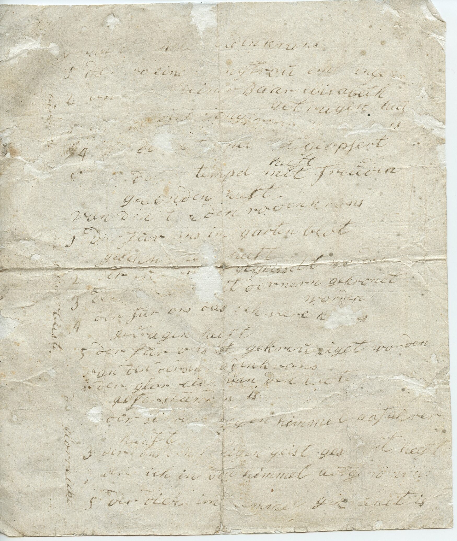Schriftstück Rosenkranztext (Drilandmuseum CC BY-NC-SA)