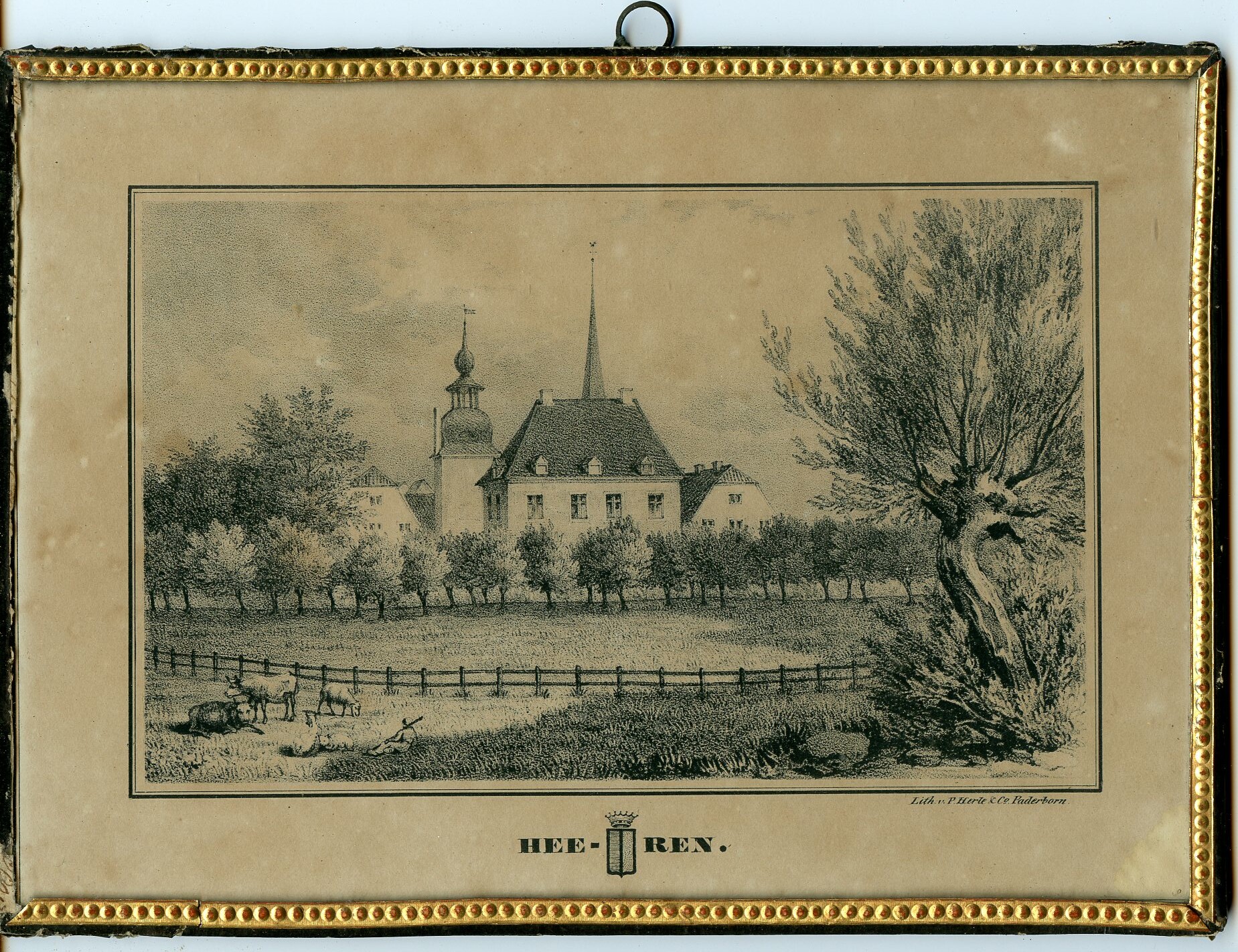 Lithographie: Schloss Heeren (Drilandmuseum CC BY-NC-SA)