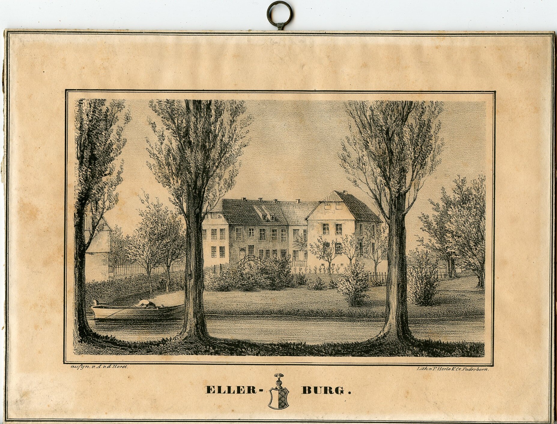 Lithographie: Burg Ellerburg (Drilandmuseum CC BY-NC-SA)