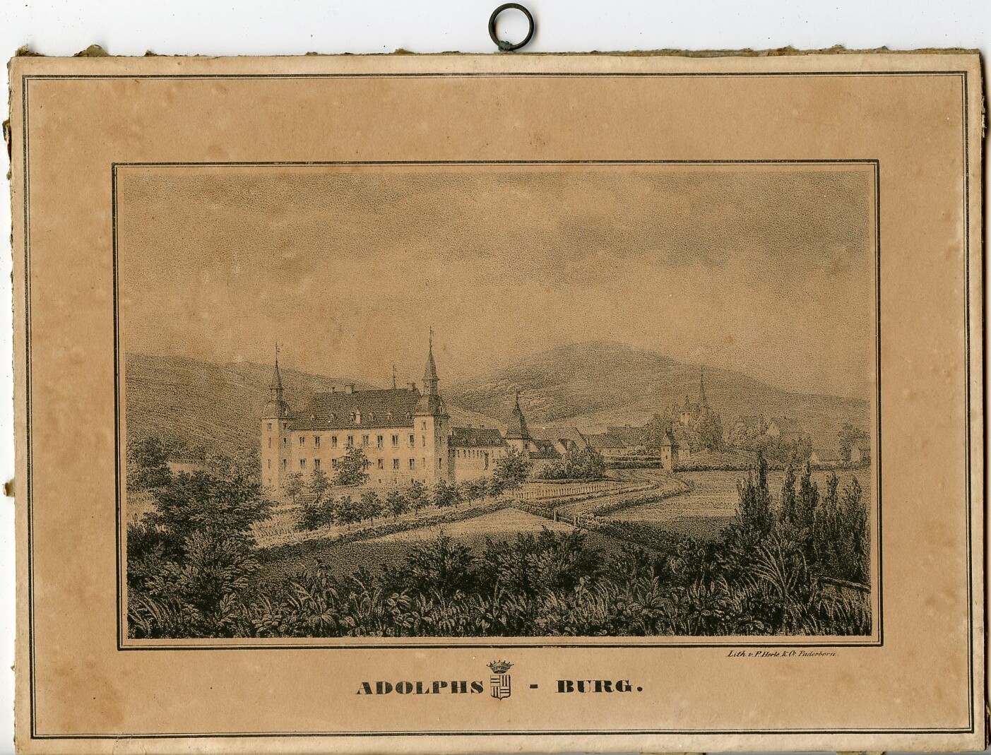 Lithographie: Schloss Adolphsburg (Drilandmuseum CC BY-NC-SA)