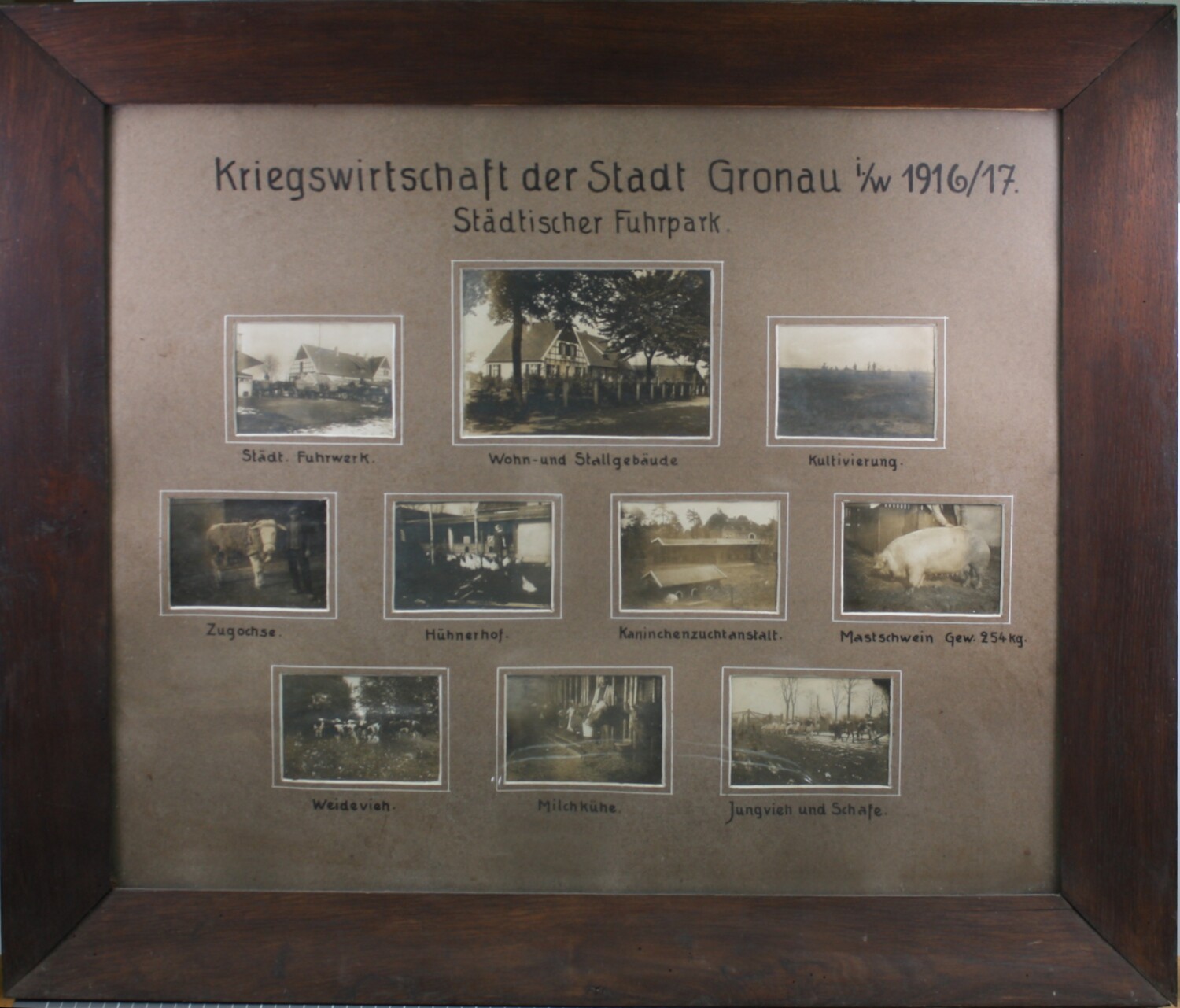Wandbild: Fotografien zur Kriegswirtschaft 1916/17 (Drilandmuseum CC BY-NC-SA)