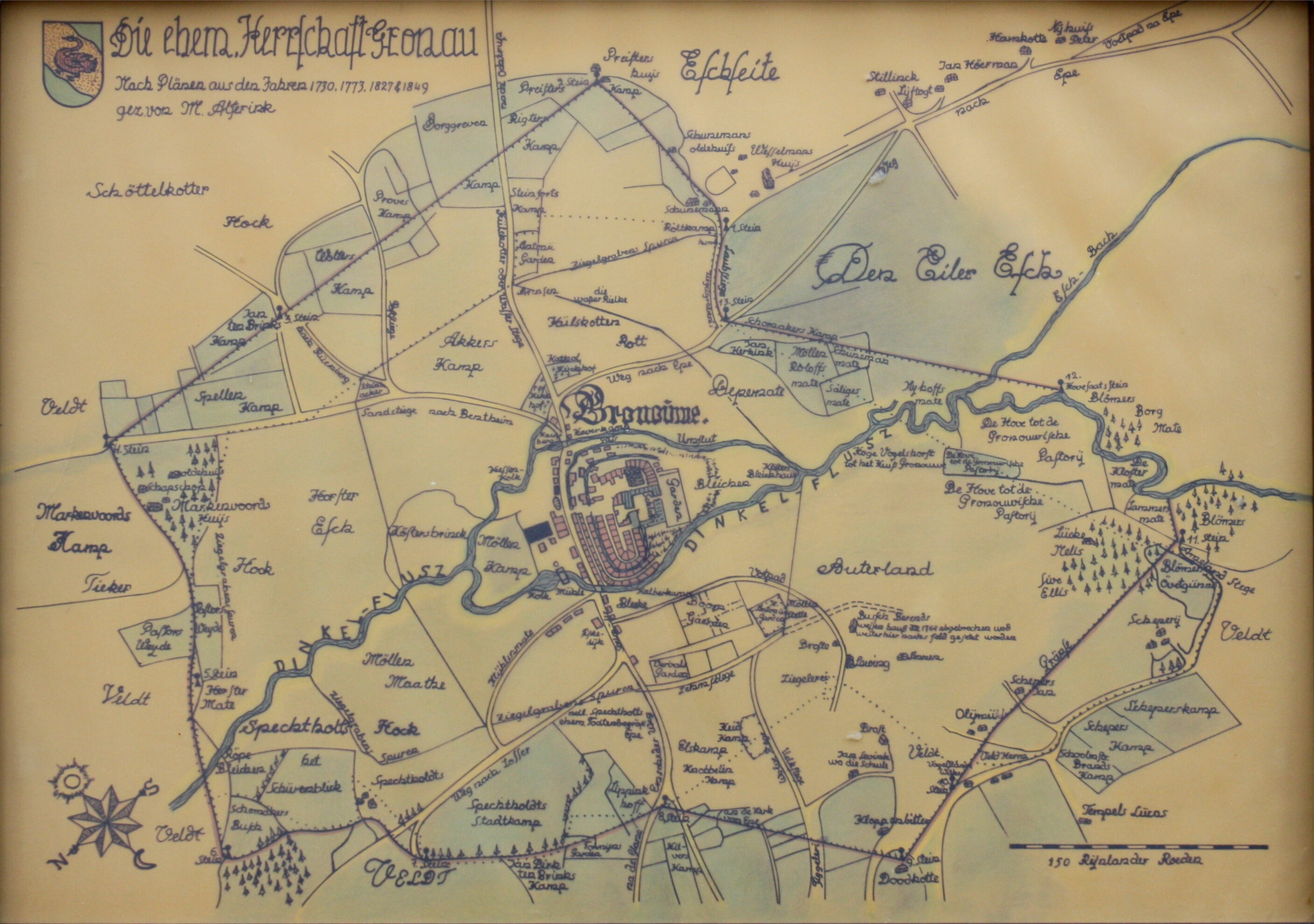 Landkarte: "Die ehemalige Herrschaft Gronau" (Drilandmuseum CC BY-NC-SA)