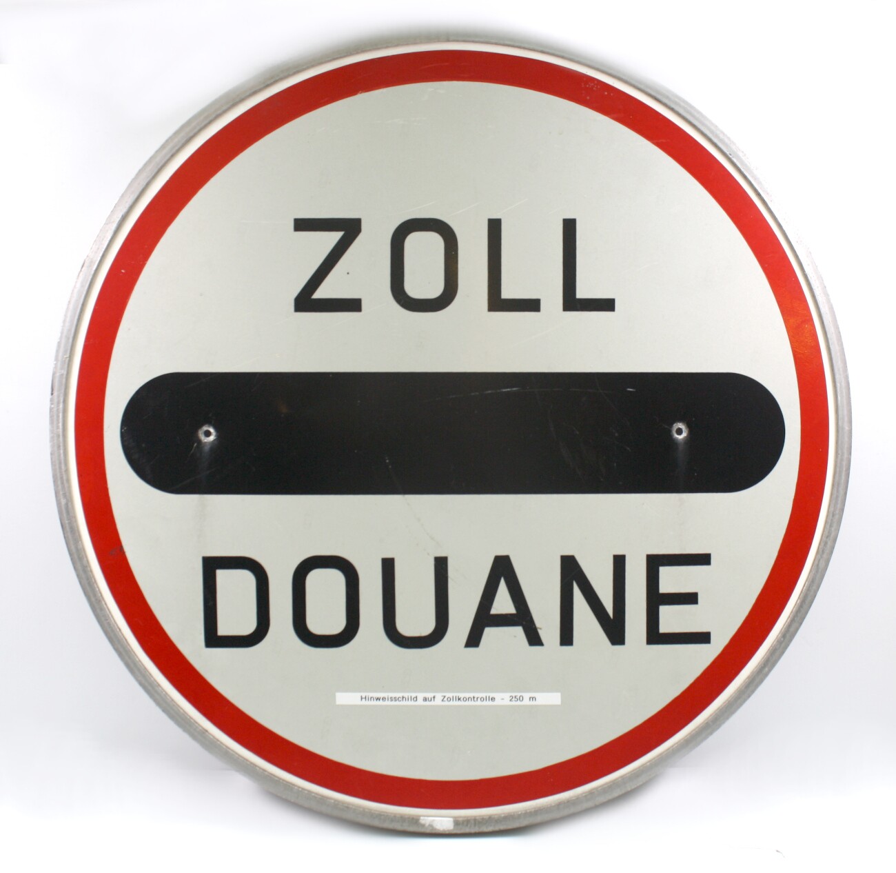 Verkehrsschild: "Zoll-Douane" (Drilandmuseum CC BY-NC-SA)