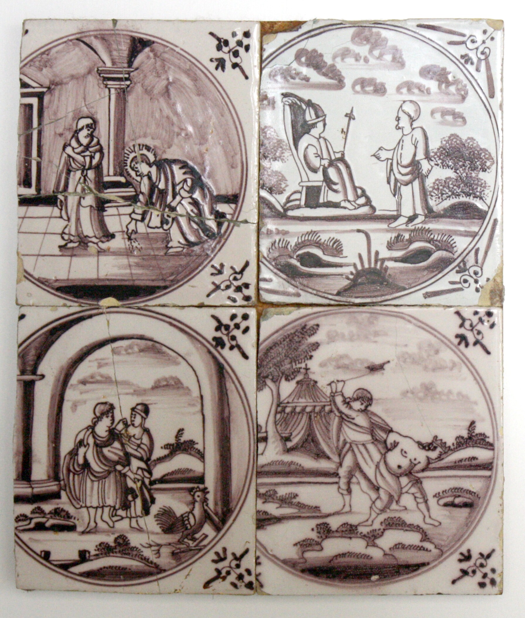5 Bibelfliesen (Drilandmuseum CC BY-NC-SA)