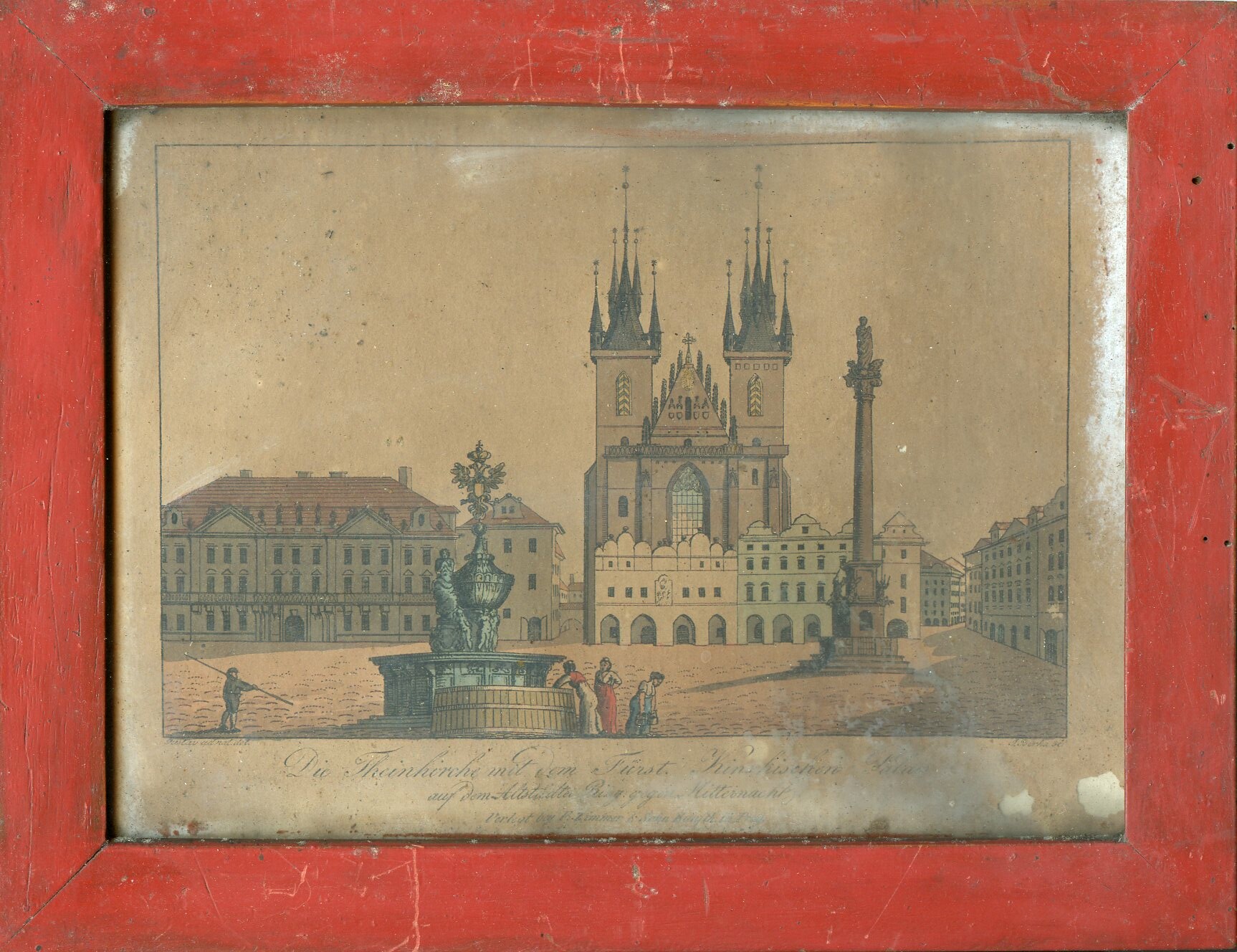 Kupferstich: Die Theinkirche mit dem Fürst. Kinskischen Palais (Drilandmuseum CC BY-NC-SA)