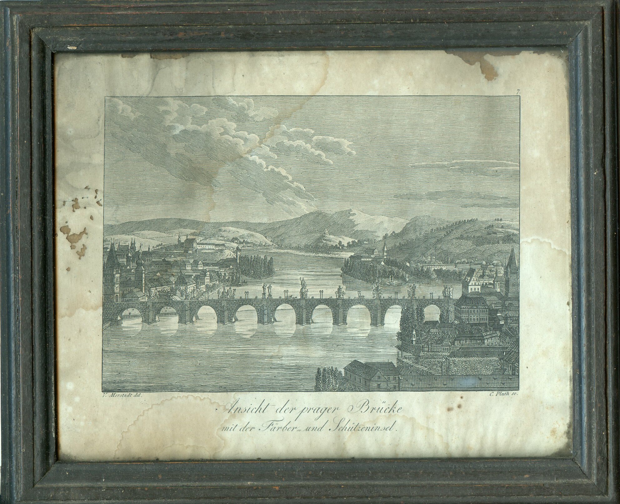 Kupferstich: Ansicht der Prager Brücke (Drilandmuseum CC BY-NC-SA)