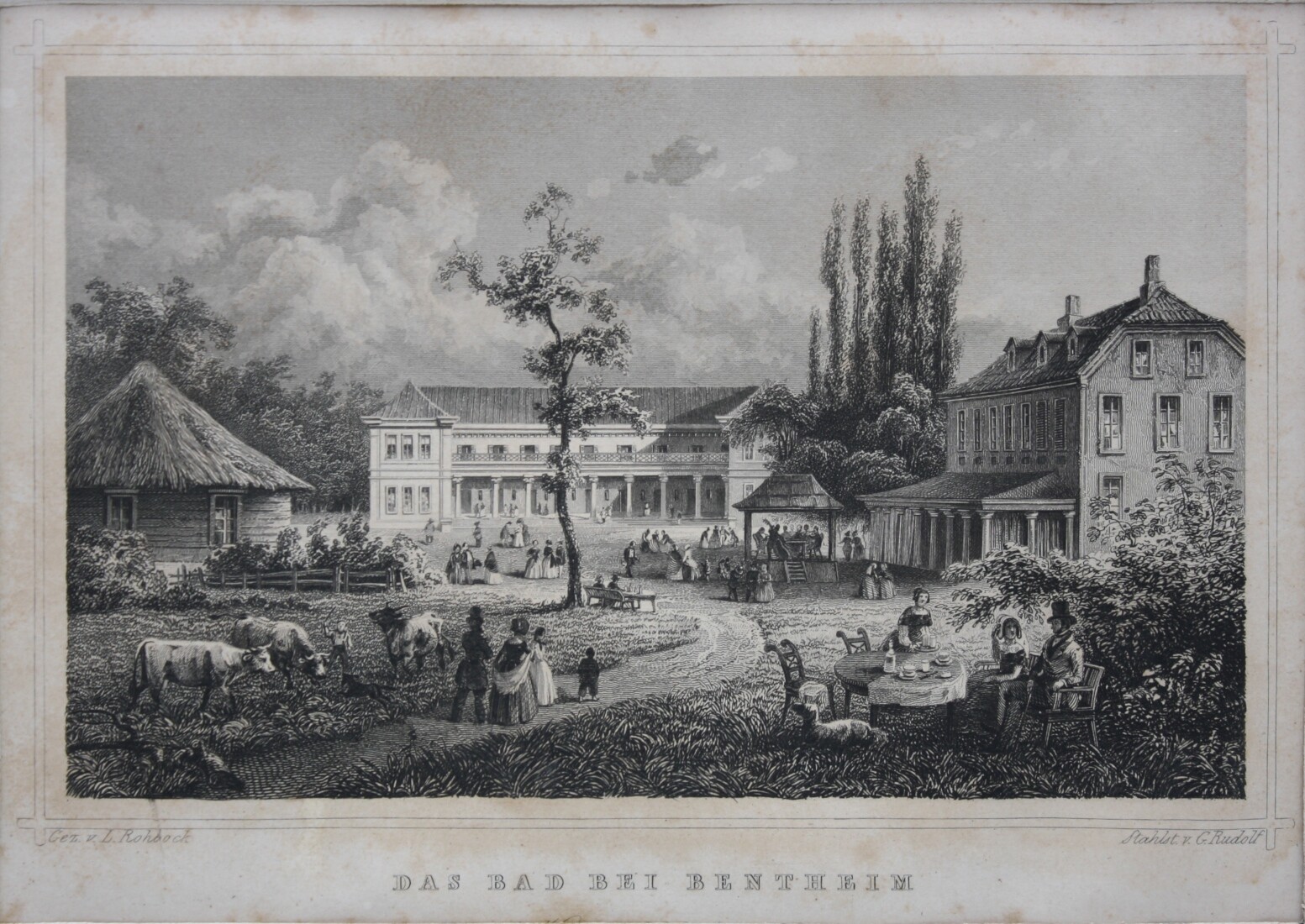 Stahlstich: Das Bad bei Bentheim (Drilandmuseum CC BY-NC-SA)