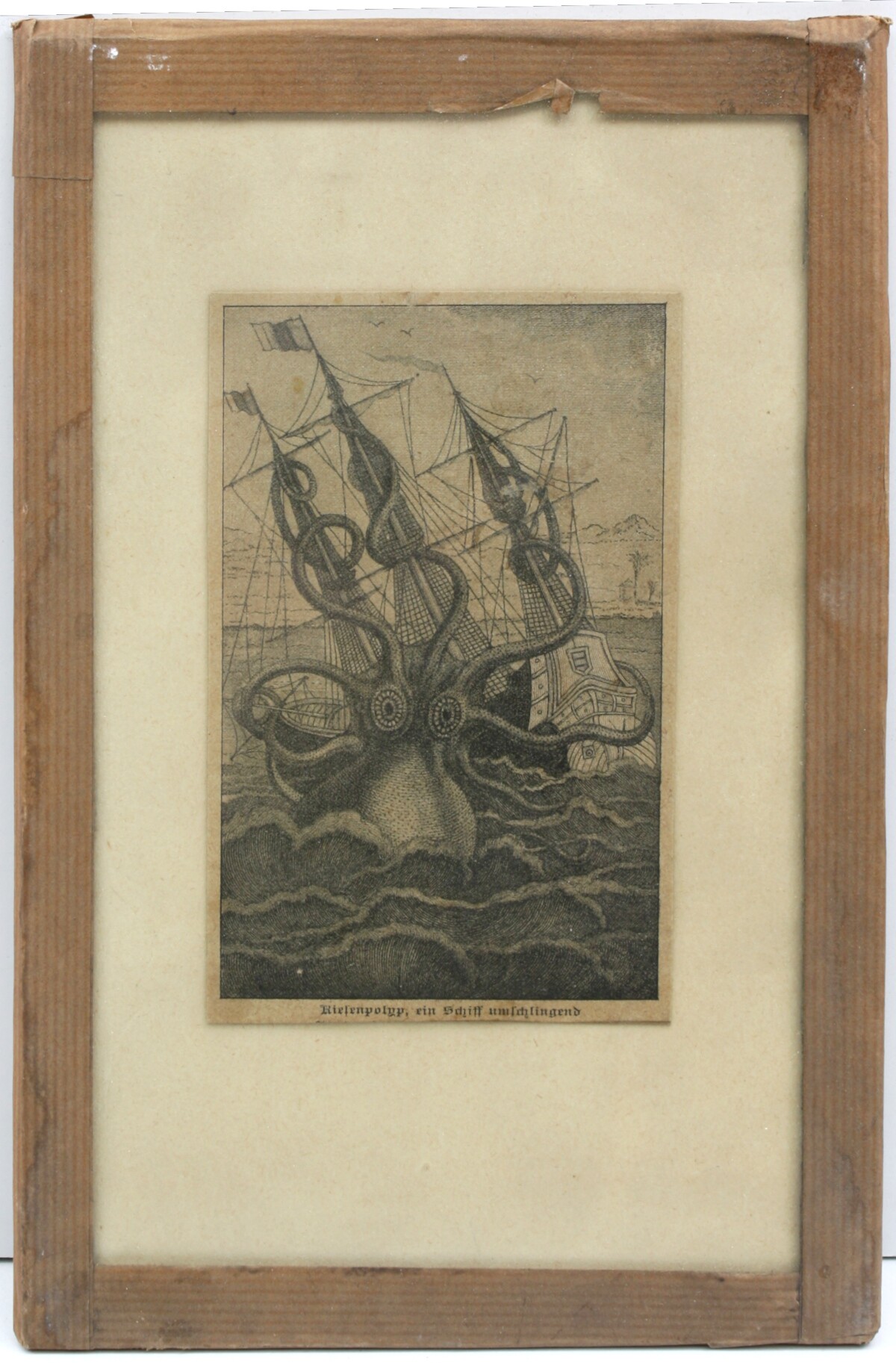 Bilddruck: "Riesenpolyp, ein Schiff umschlingend" (Drilandmuseum CC BY-NC-SA)