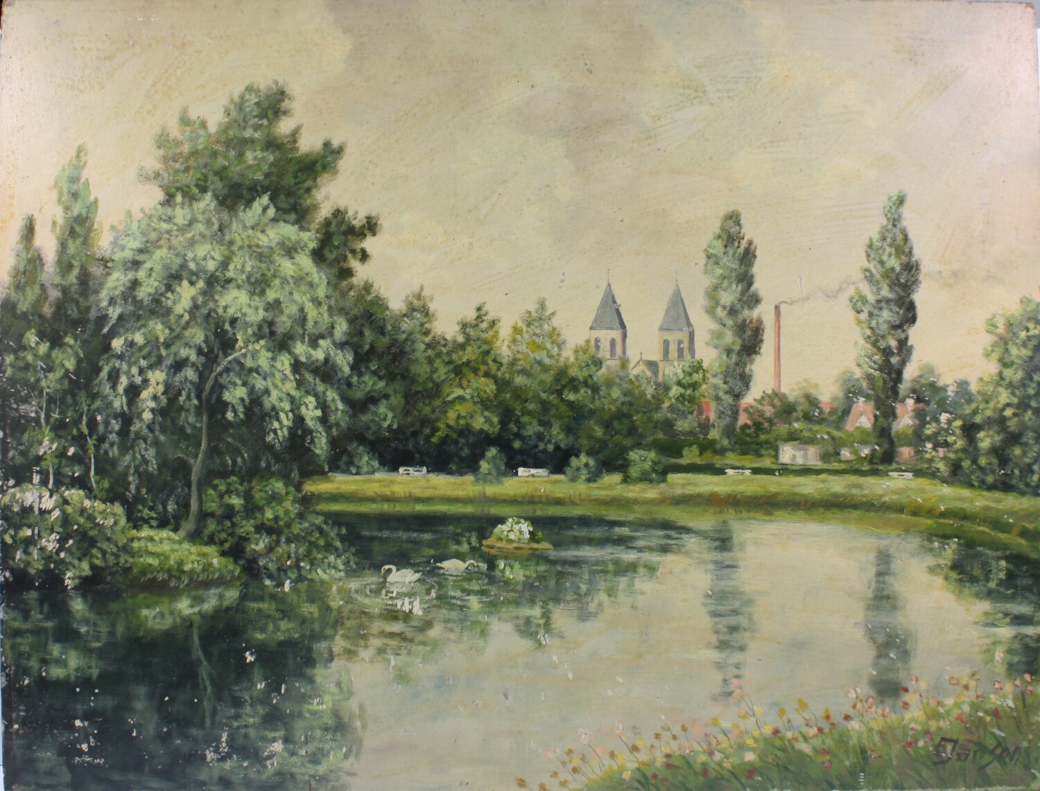 Gemälde: Ansicht von Gronau (Drilandmuseum CC BY-NC-SA)