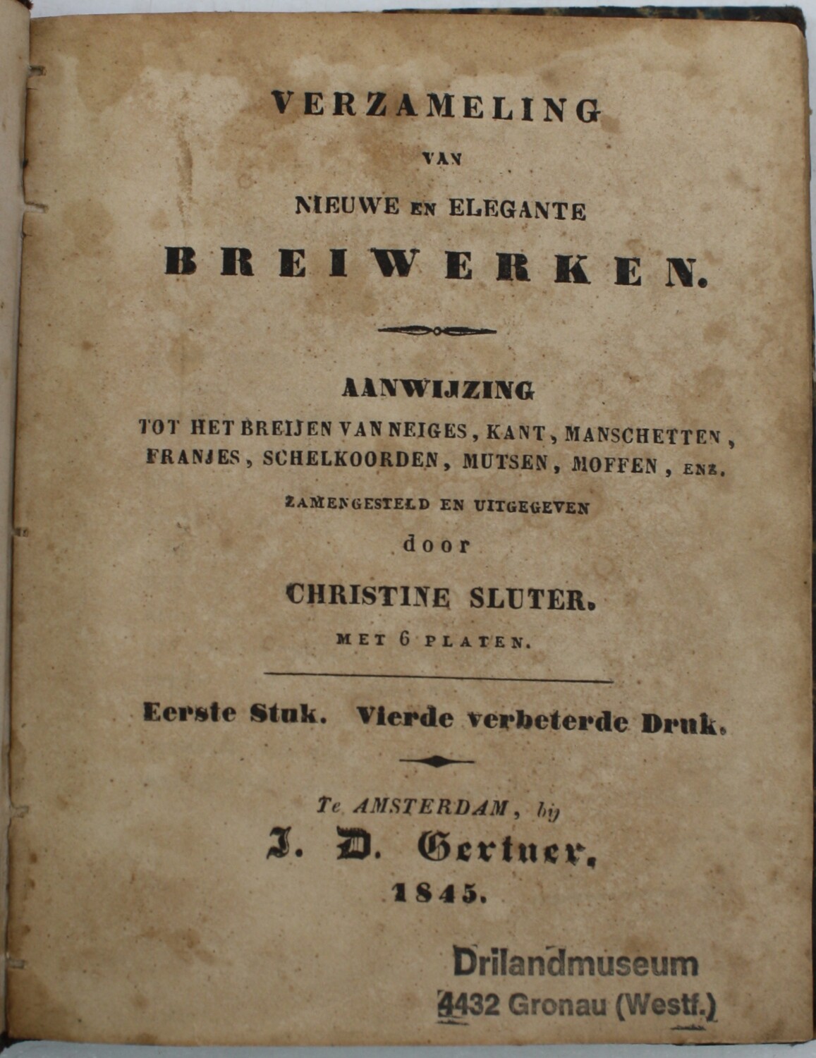Buch "Verzameling van nieuwe en elegante Breiwerken" (Drilandmuseum CC BY-NC-SA)