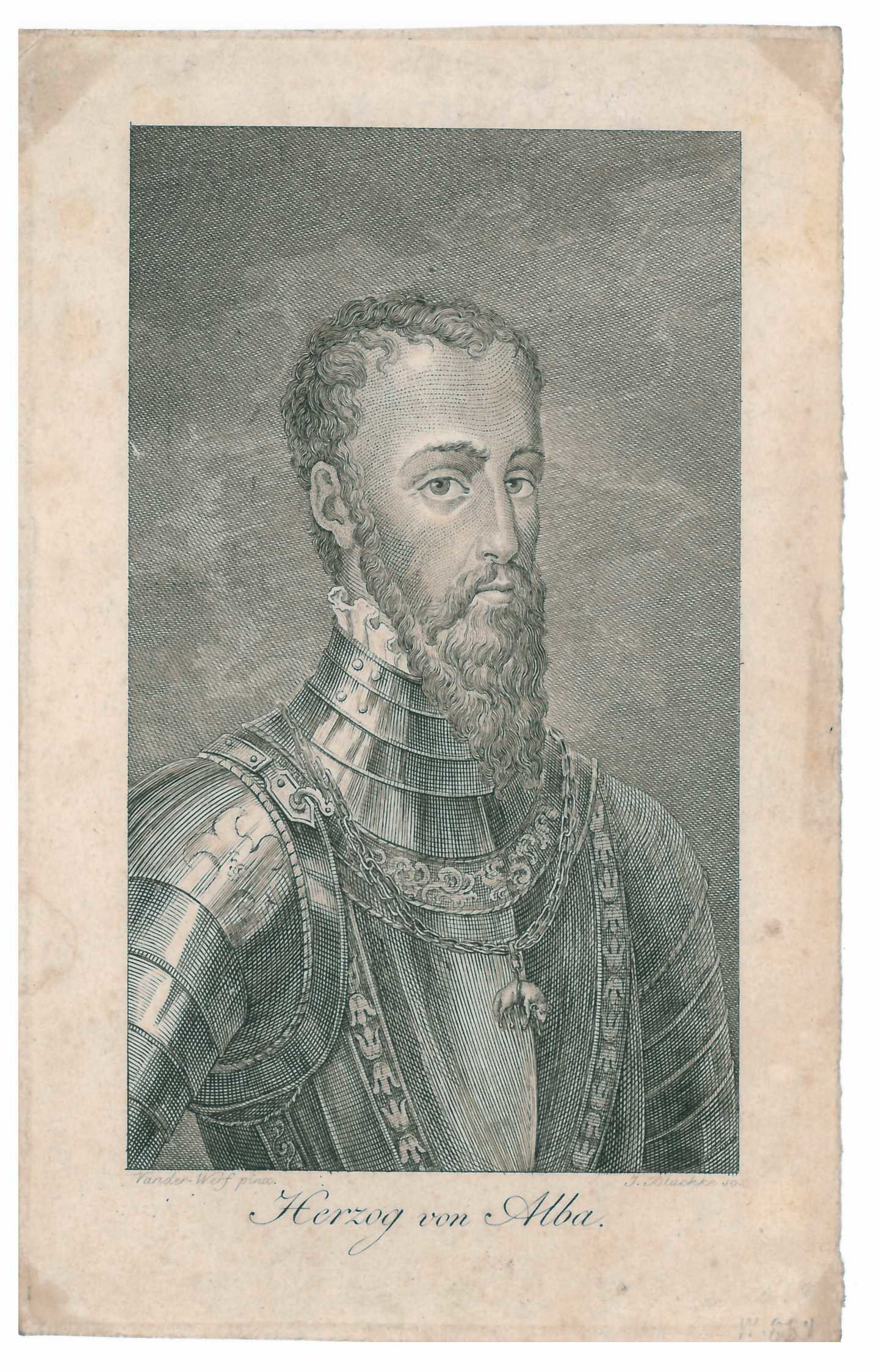 Kupferstich von Adriaen van der Werff: Portrait des Fernando Alvarez de Toledo (Stadtmuseum Lippstadt RR-F)