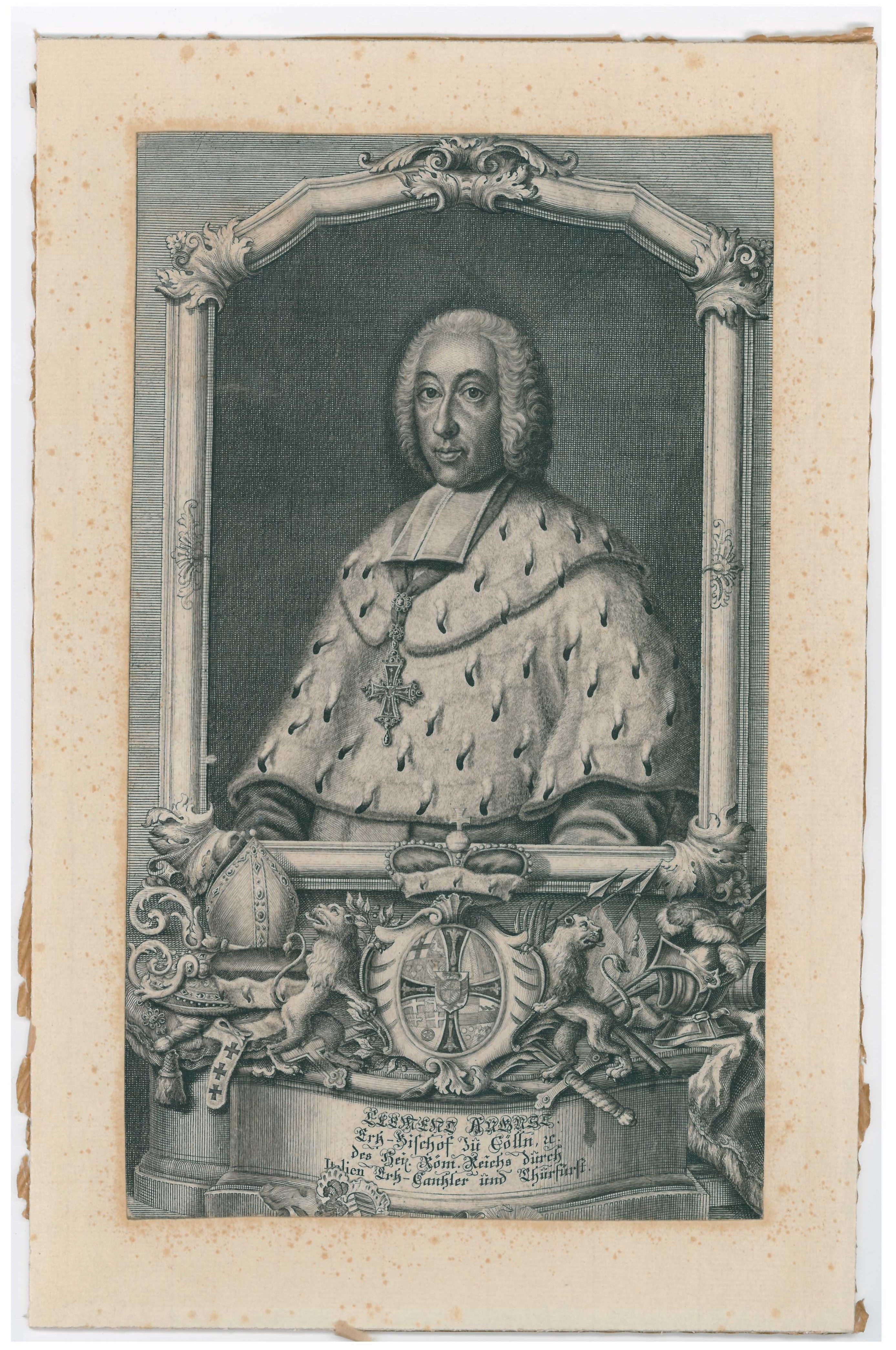 Kupferstich: Portrait von Clemens August I. (Stadtmuseum Lippstadt RR-F)