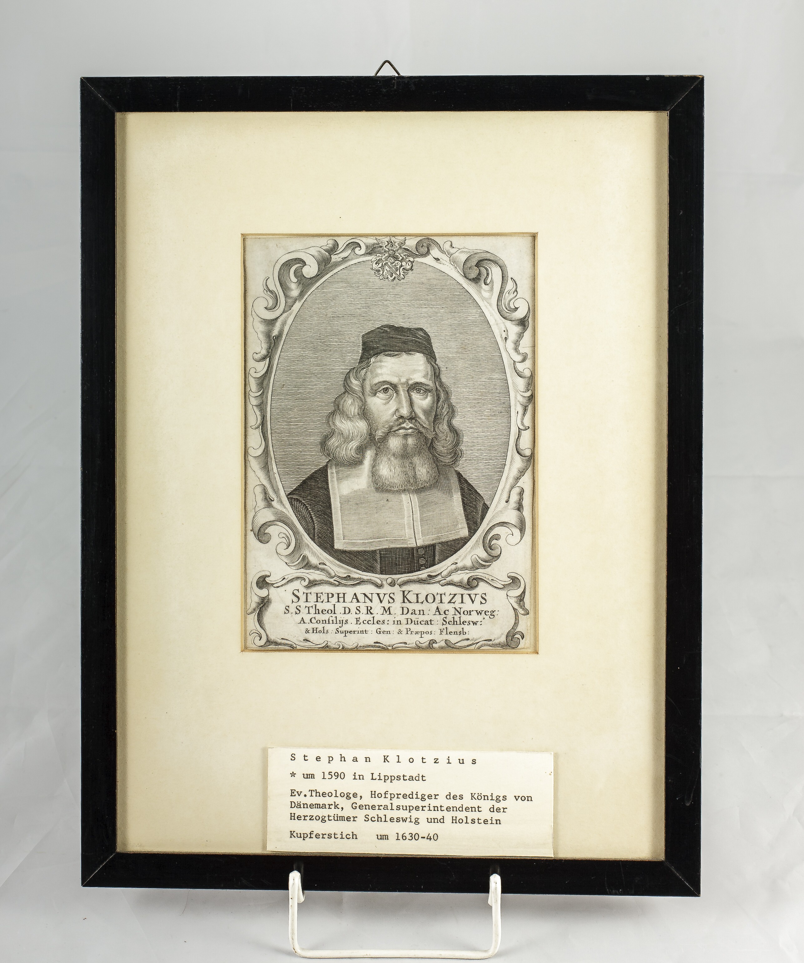 Kupferstich: N. N.: Portrait des Generalsuperintendenten Stephanus Klotzius (Stadtmuseum Lippstadt RR-F)