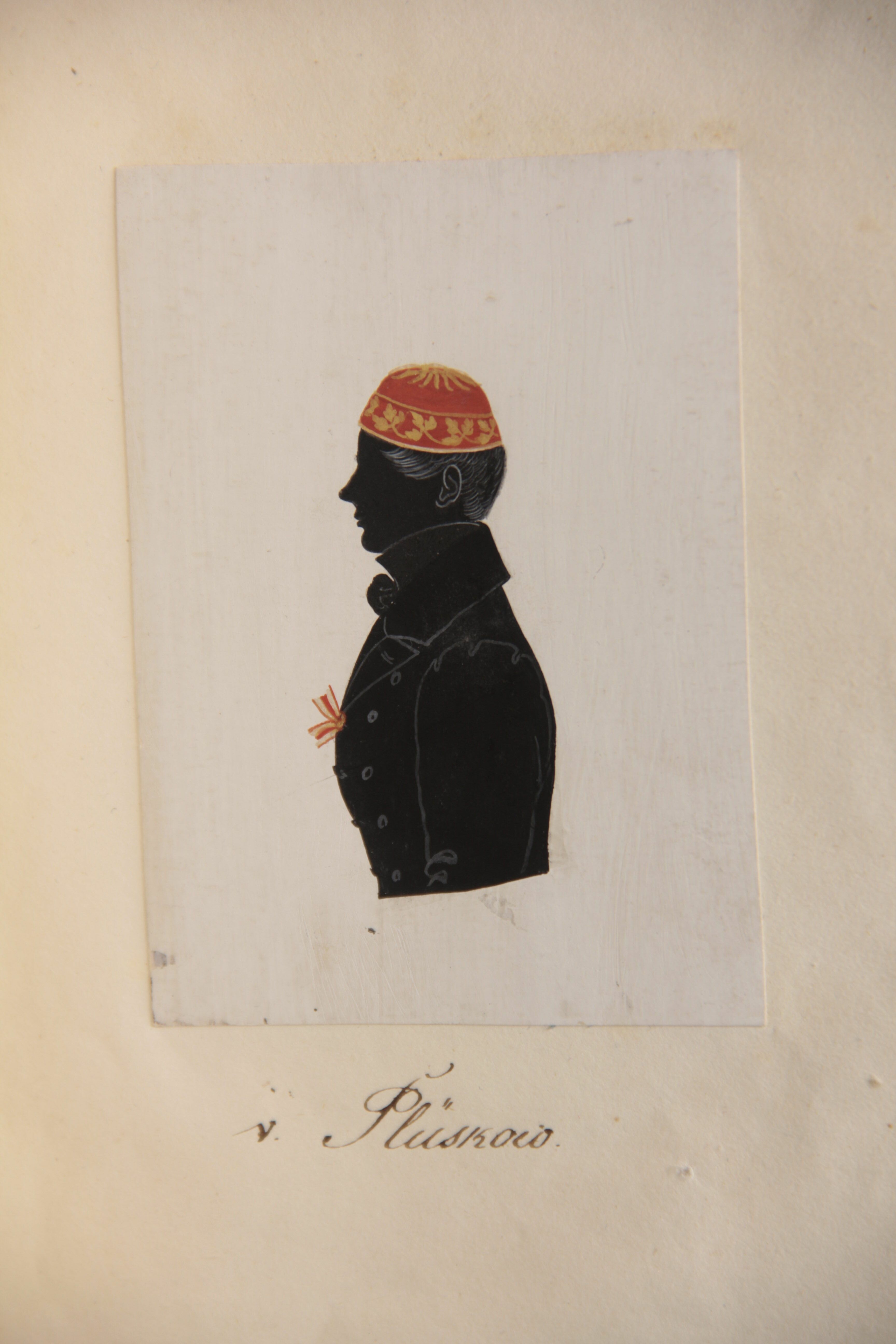 Silhouette des Corpsstudenten Josias Albrecht Helmuth von Plüskow (Stadtmuseum Lippstadt RR-F)