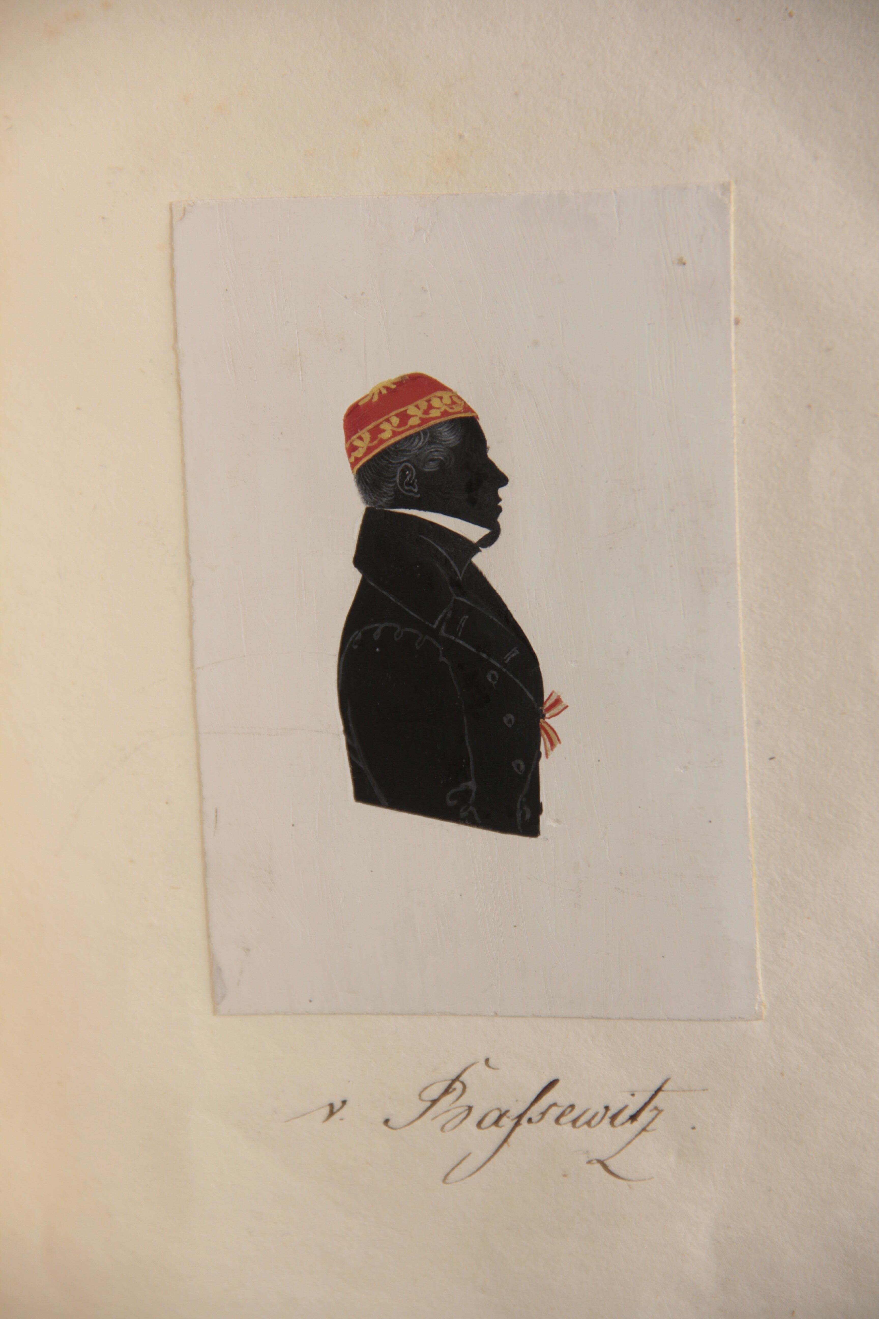 Silhouette des Corpsstudenten Hermann Leopold Adolph Carl von Bassewitz (Stadtmuseum Lippstadt RR-F)